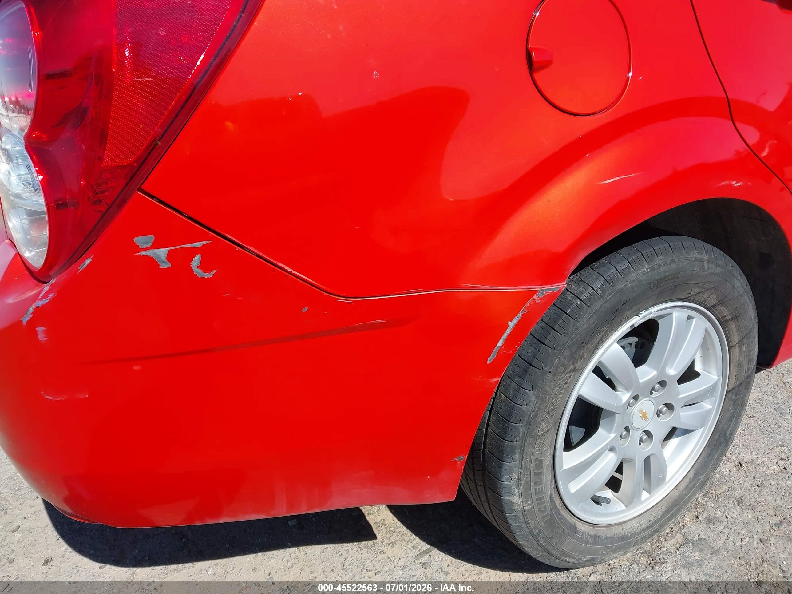 2012 Chevrolet Sonic 2ls Red vin: 1G1JA5SH9C4166640