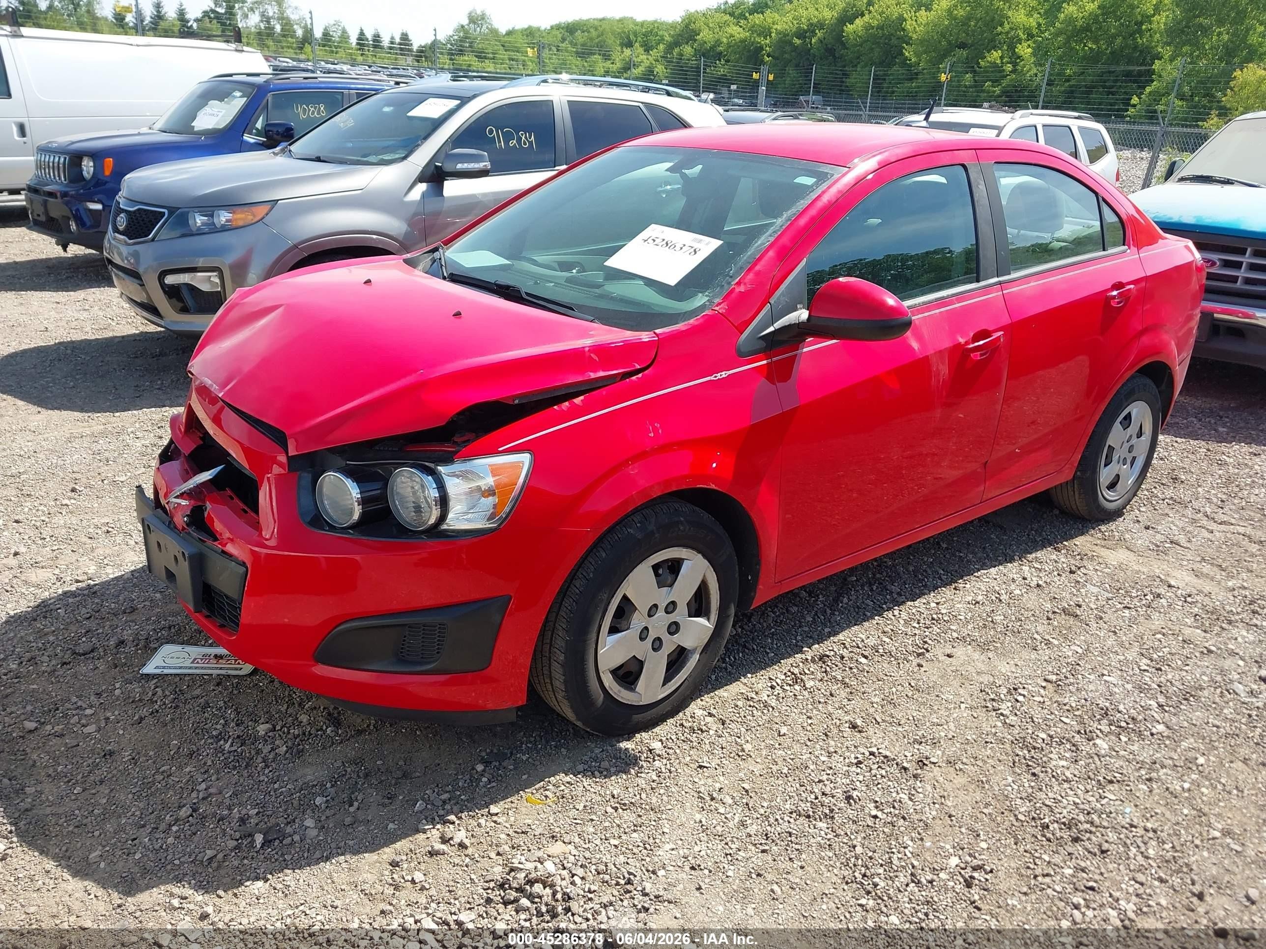 2014 Chevrolet Sonic Ls Auto Red vin: 1G1JA5SH9E4209473