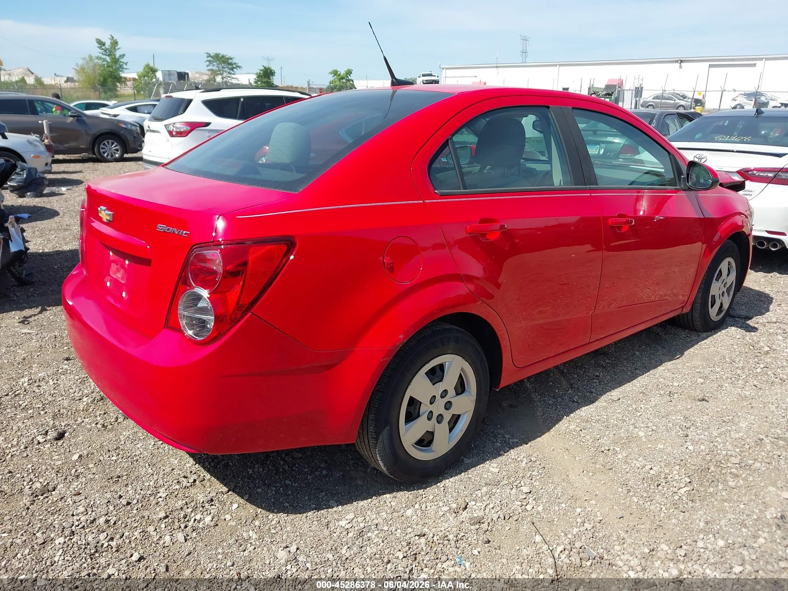 2014 Chevrolet Sonic Ls Auto Red vin: 1G1JA5SH9E4209473