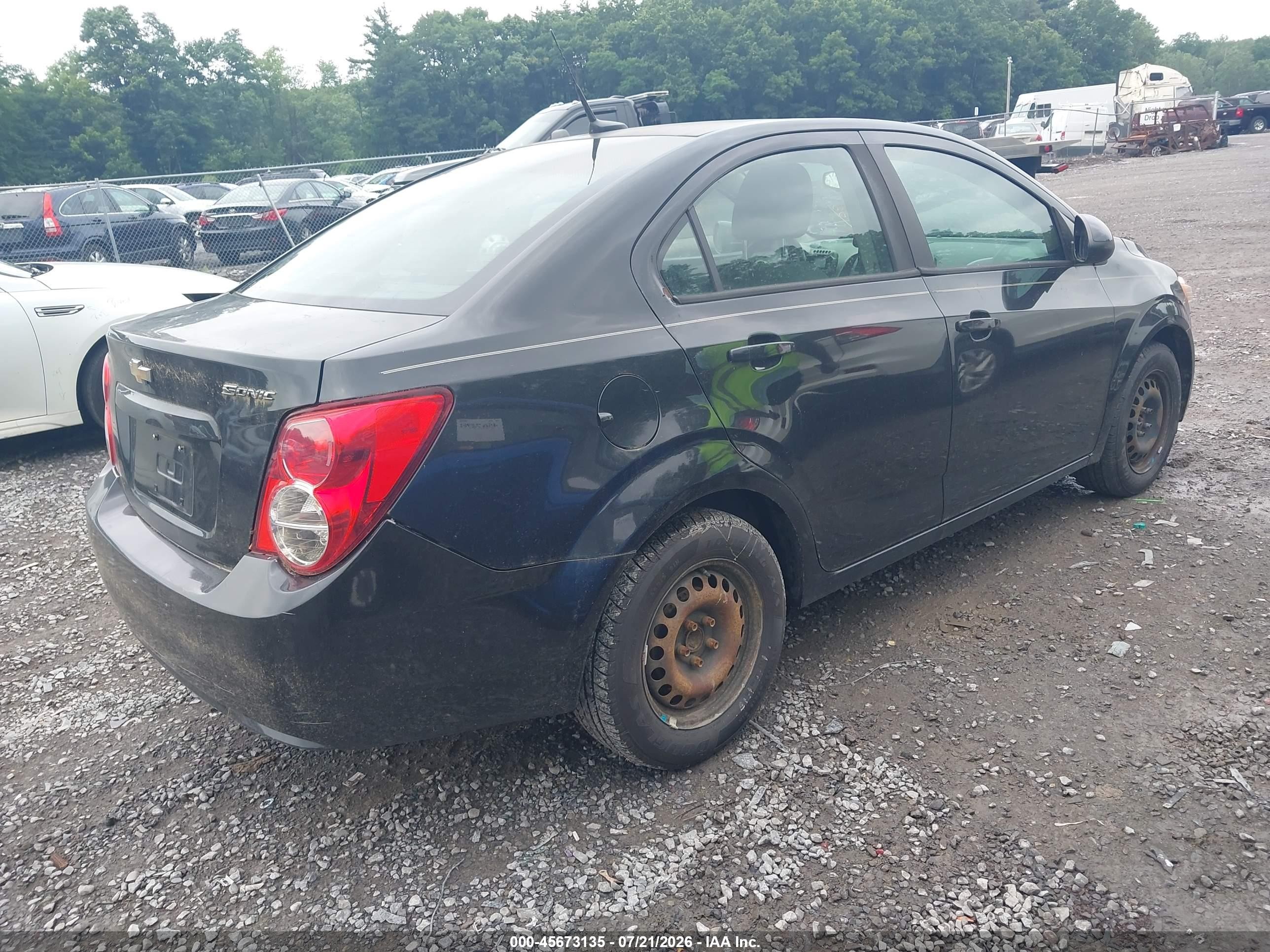 2014 Chevrolet Sonic Ls Auto Black vin: 1G1JA5SHXE4226069