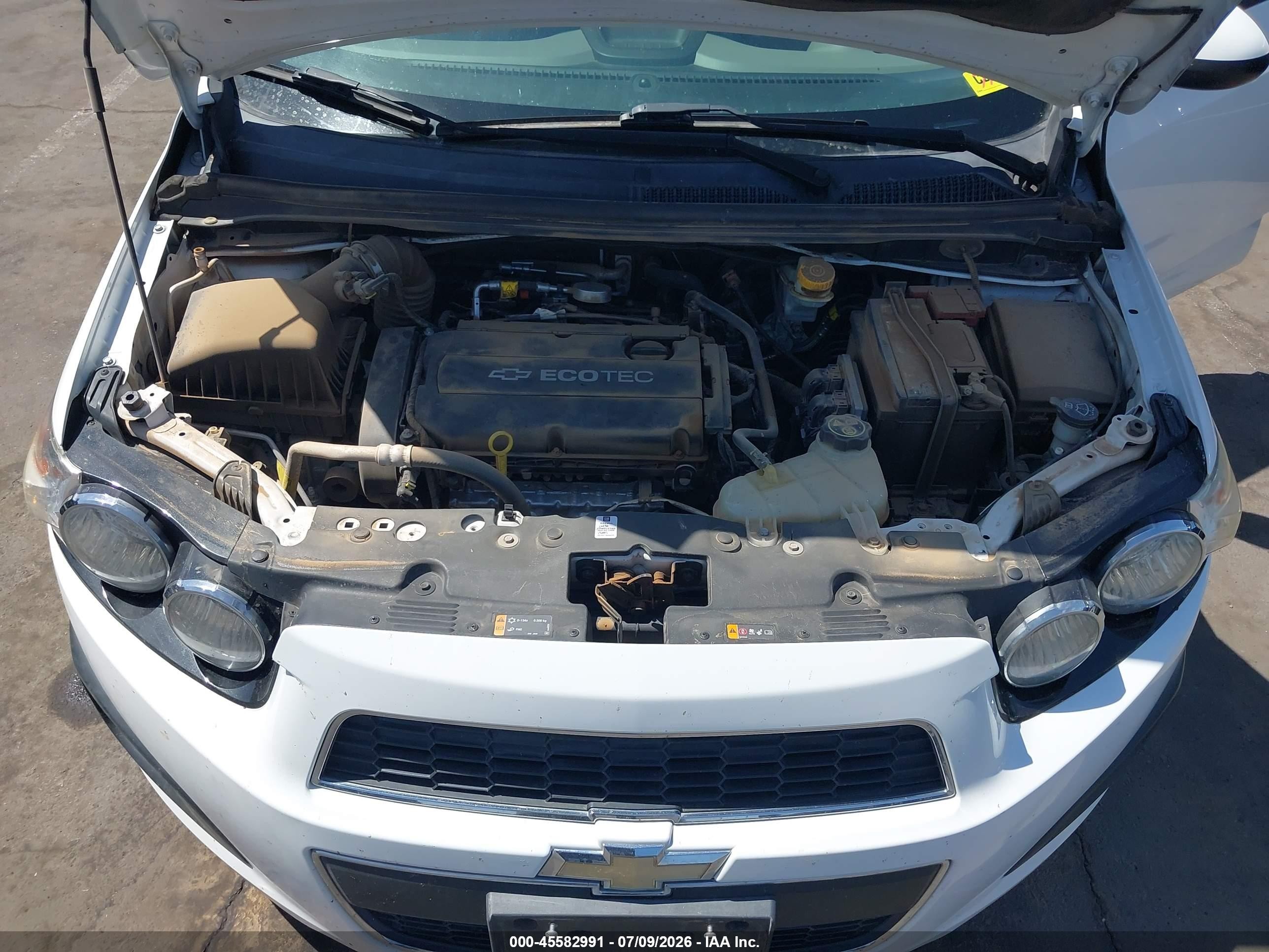 2012 Chevrolet Sonic 2ls White vin: 1G1JA6SH4C4153753