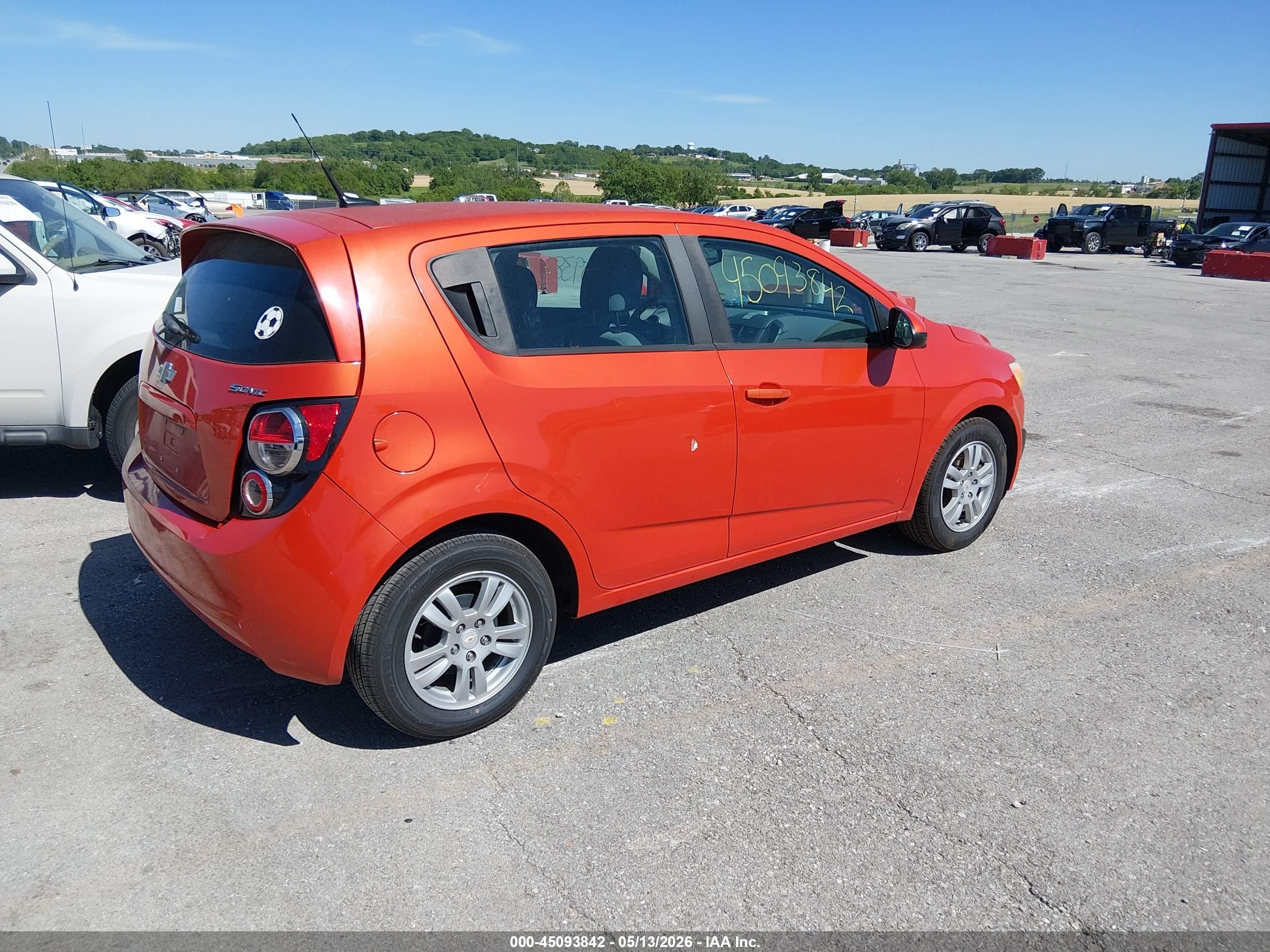 2012 Chevrolet Sonic 2ls Orange vin: 1G1JA6SH5C4111172