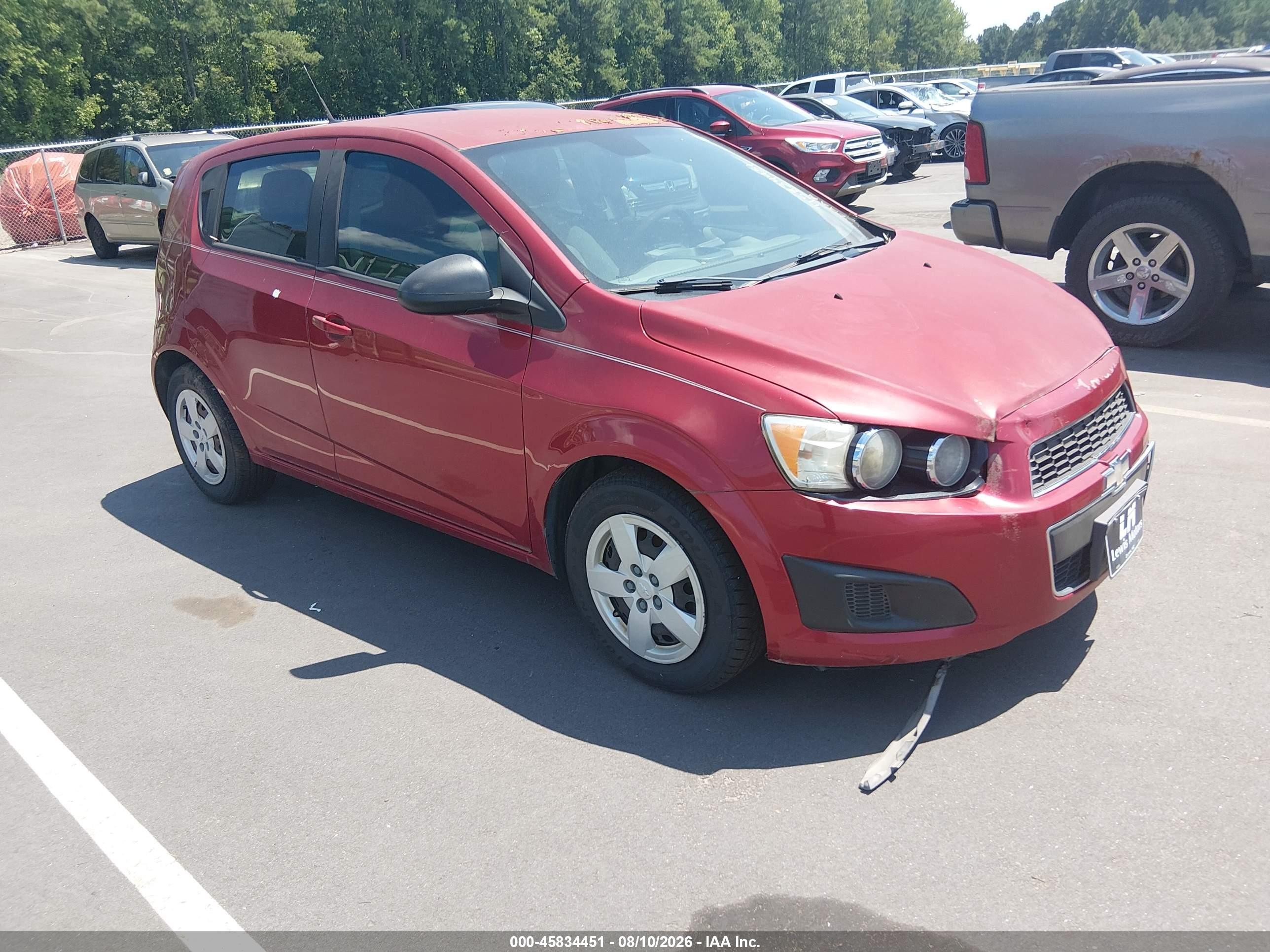 2013 Chevrolet Sonic Ls Auto Red vin: 1G1JA6SH5D4110461