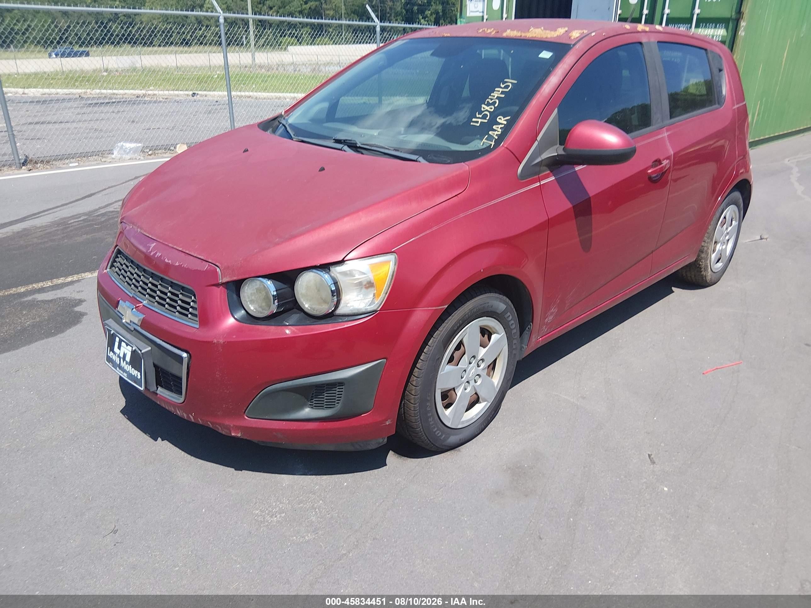 2013 Chevrolet Sonic Ls Auto Red vin: 1G1JA6SH5D4110461