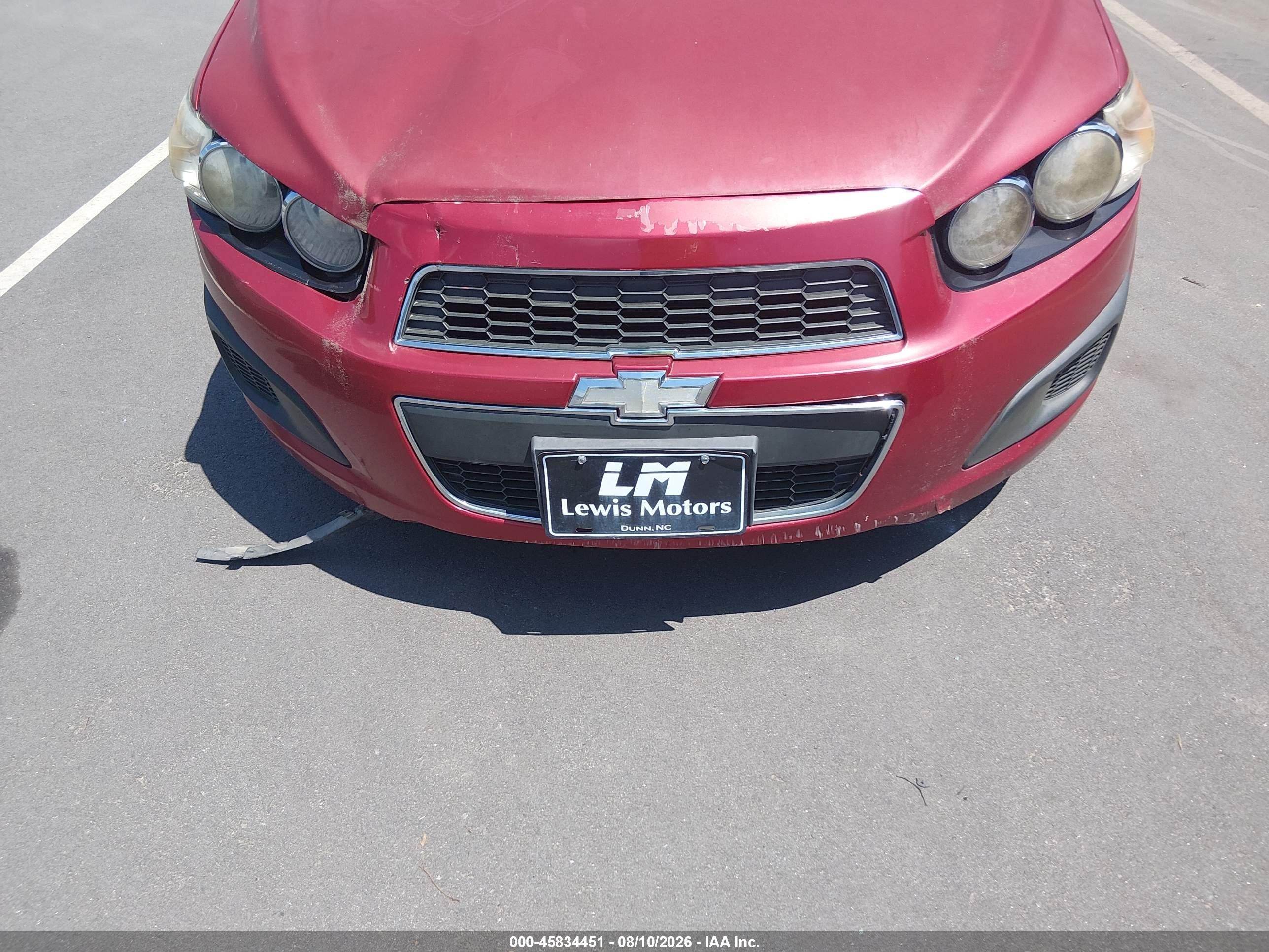 2013 Chevrolet Sonic Ls Auto Red vin: 1G1JA6SH5D4110461