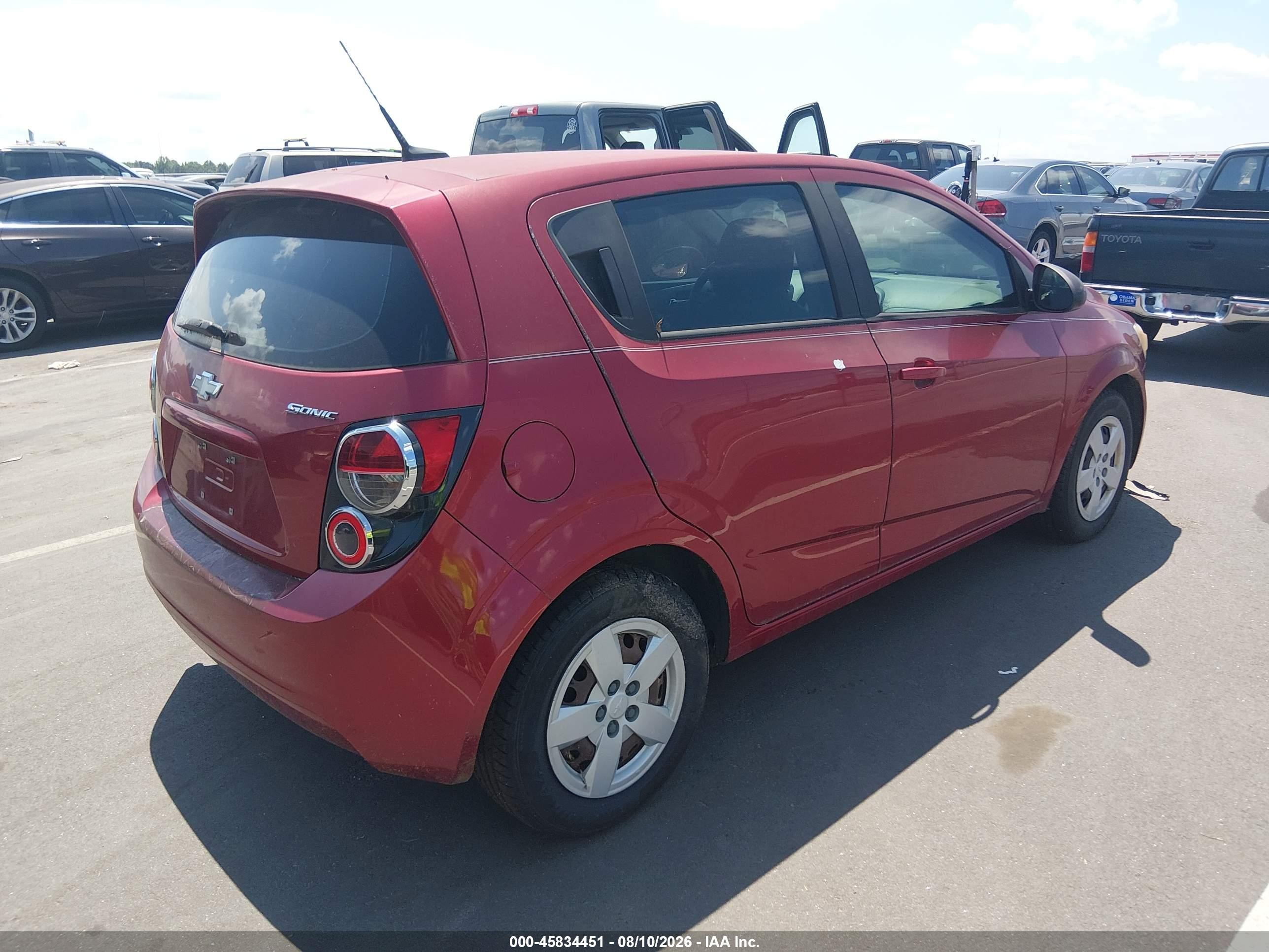 2013 Chevrolet Sonic Ls Auto Red vin: 1G1JA6SH5D4110461