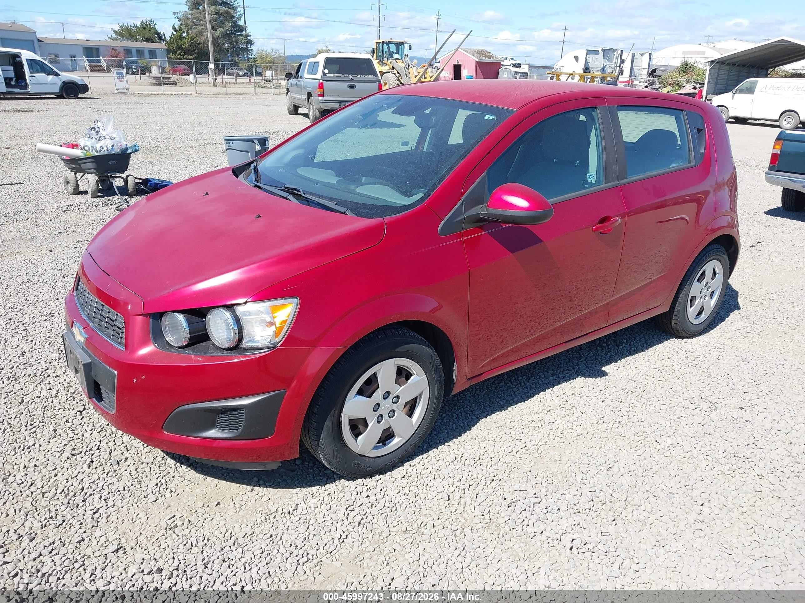2013 Chevrolet Sonic Ls Manual Red vin: 1G1JB6SH1D4134821