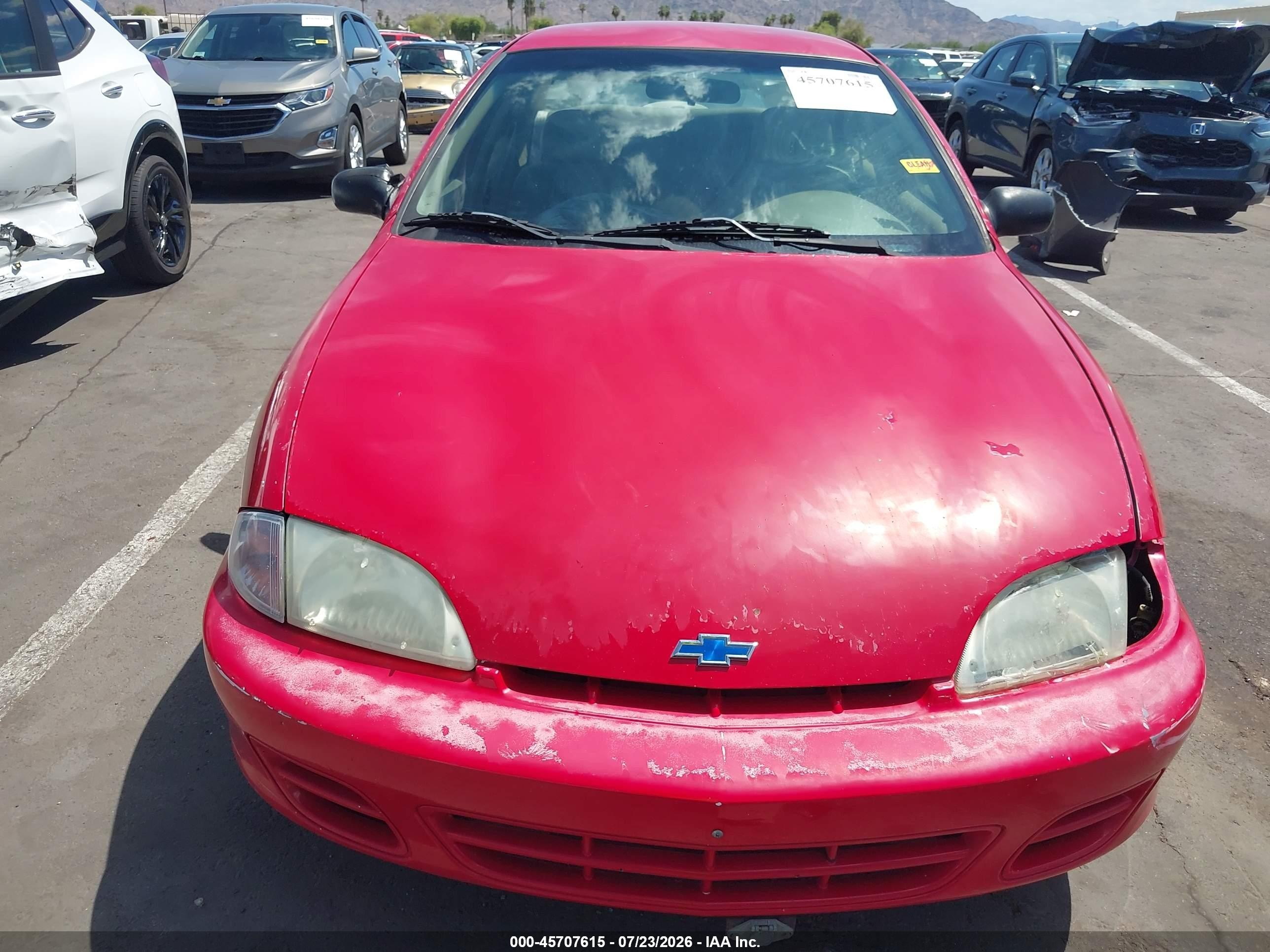 2002 Chevrolet Cavalier   Красный vin: 1G1JC524027377438