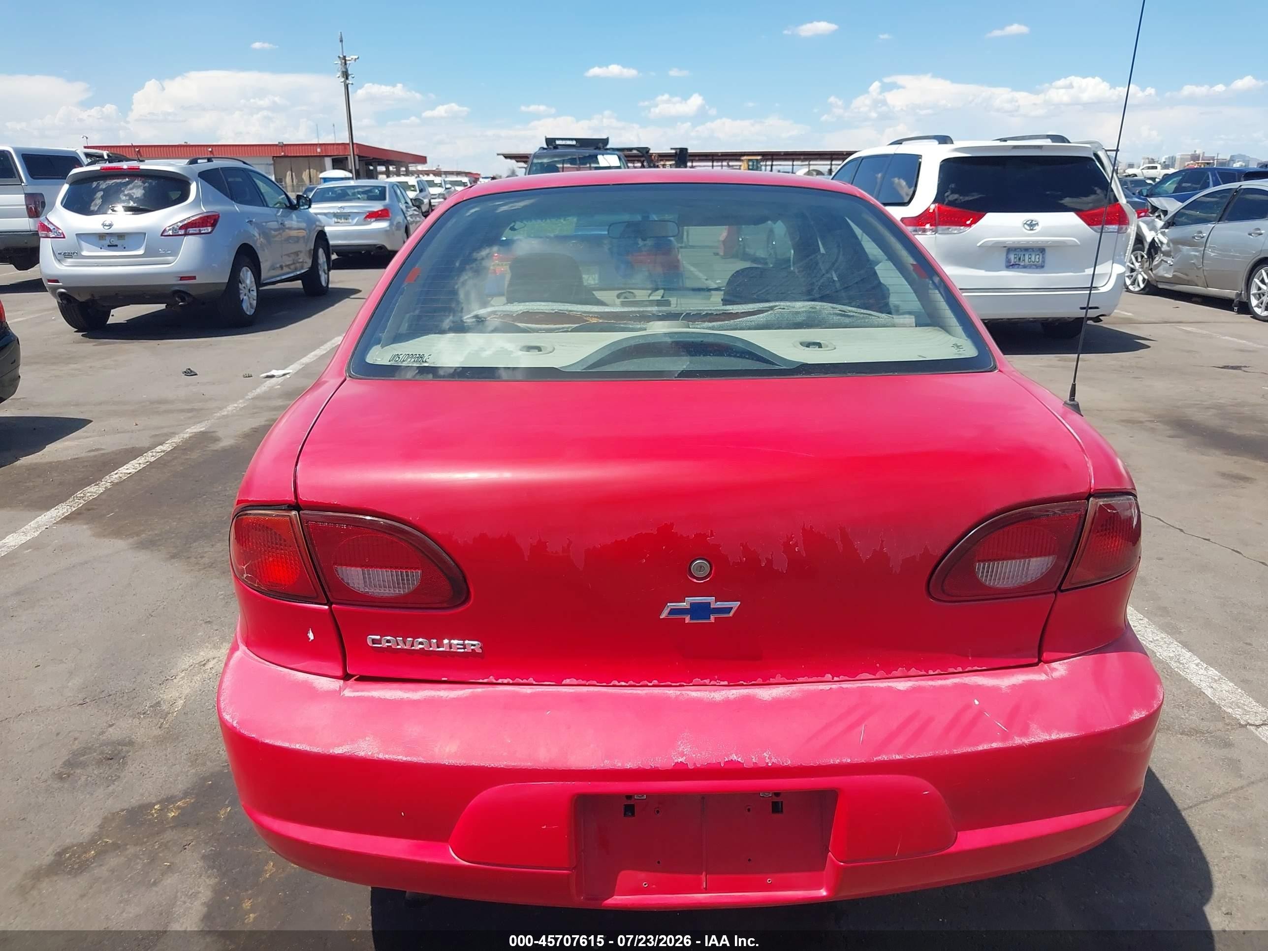 2002 Chevrolet Cavalier   Красный vin: 1G1JC524027377438