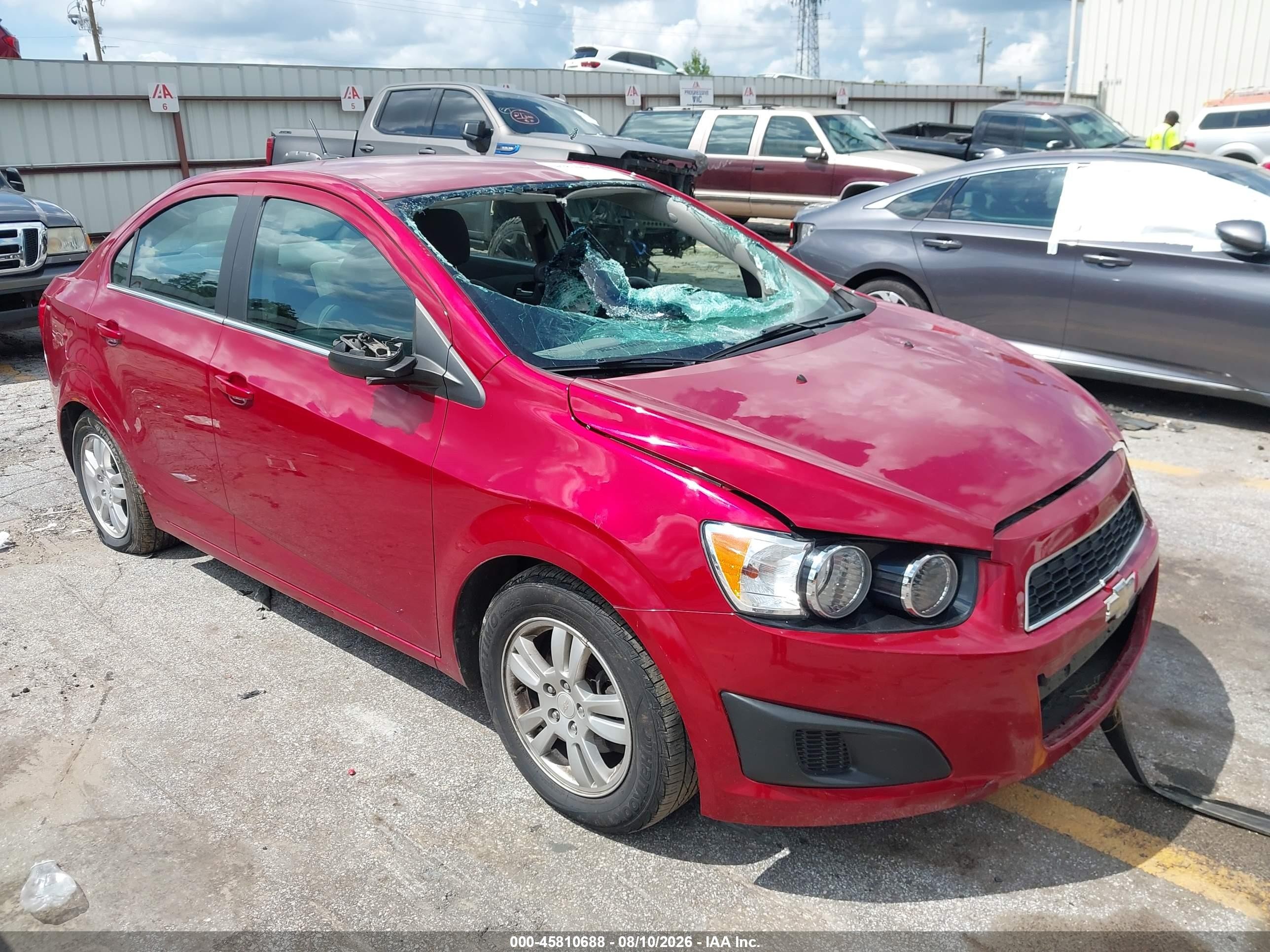2013 Chevrolet Sonic Lt Auto Красный vin: 1G1JC5SB2D4128870