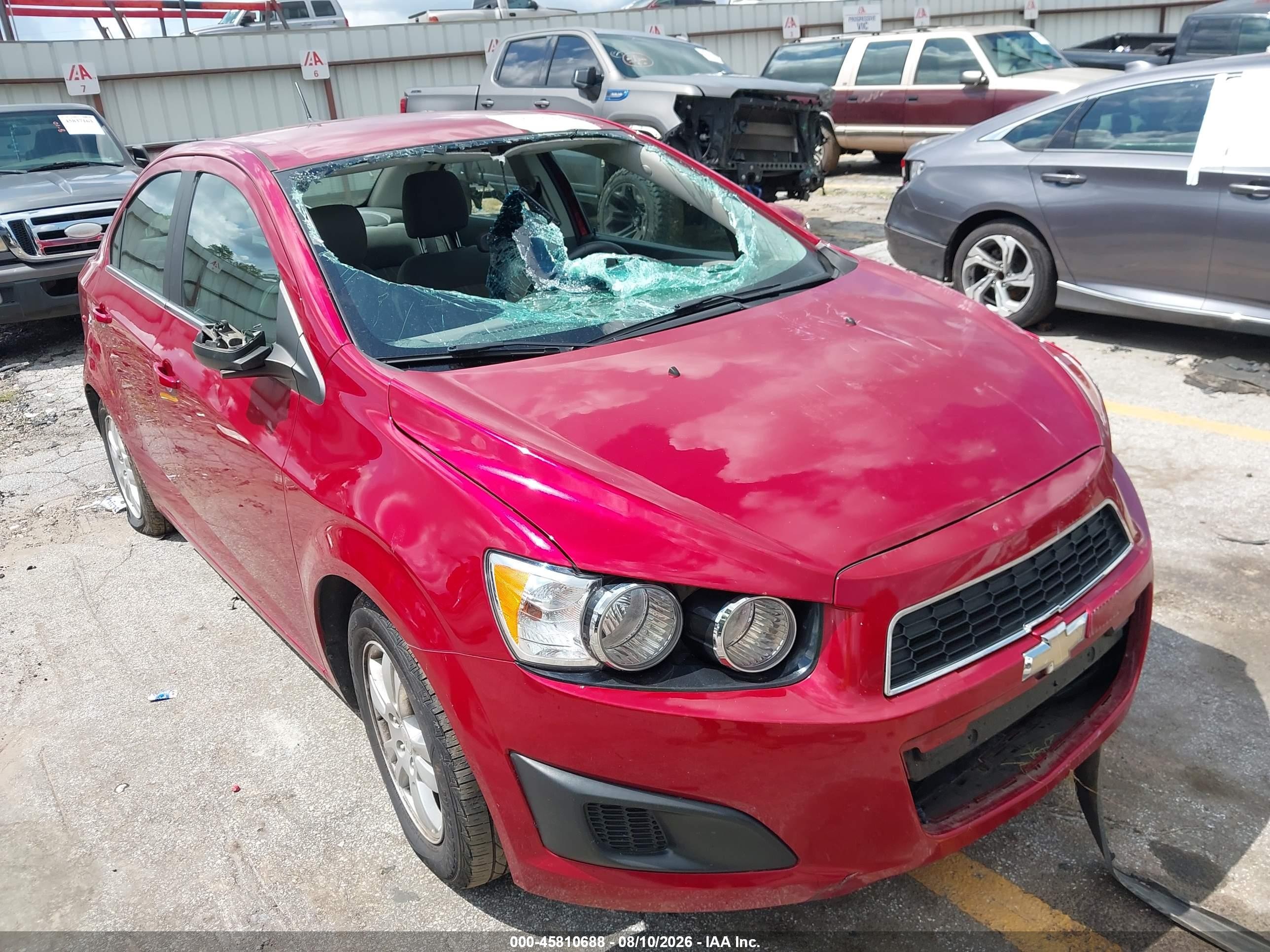 2013 Chevrolet Sonic Lt Auto Красный vin: 1G1JC5SB2D4128870