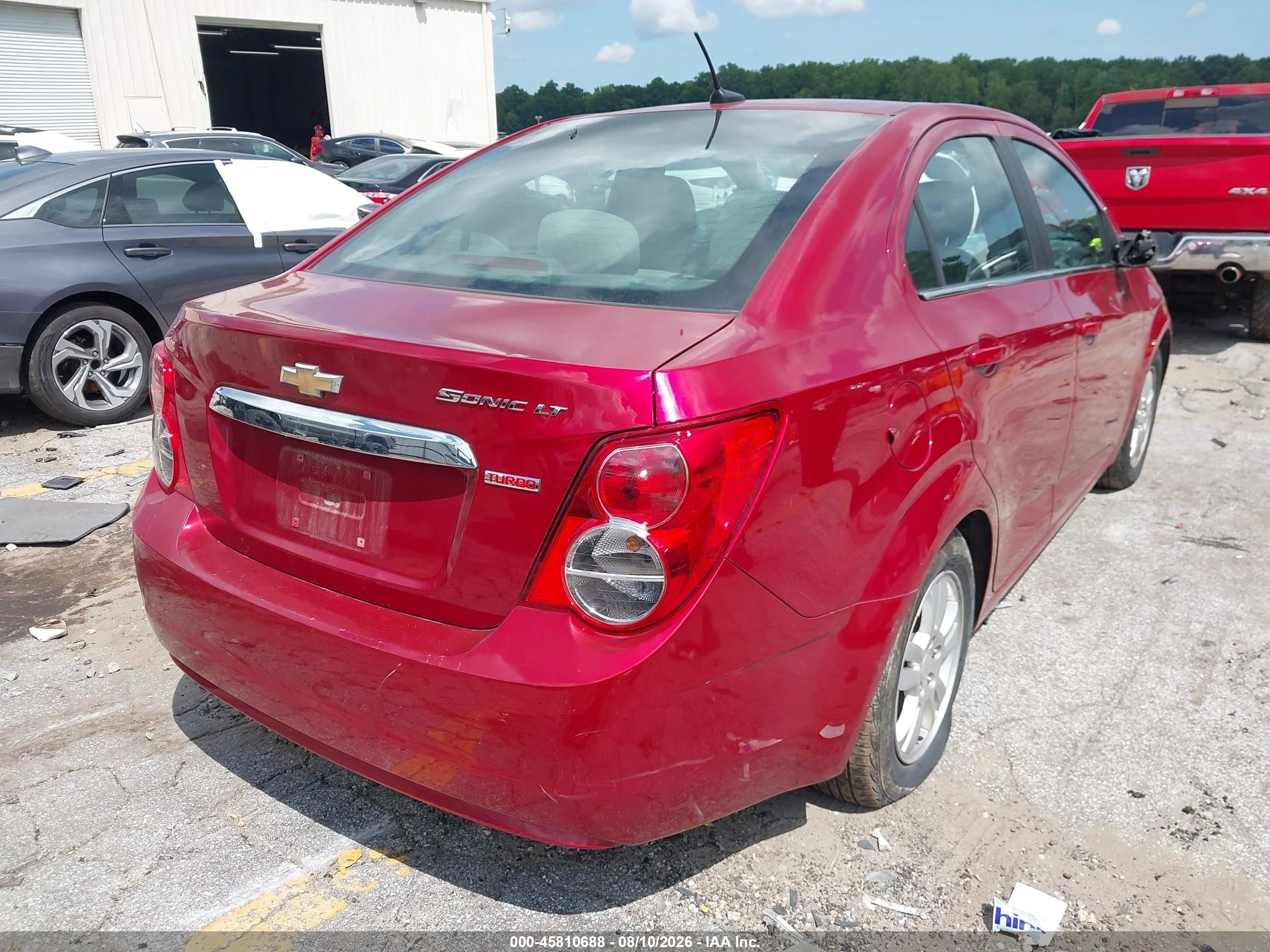 2013 Chevrolet Sonic Lt Auto Красный vin: 1G1JC5SB2D4128870
