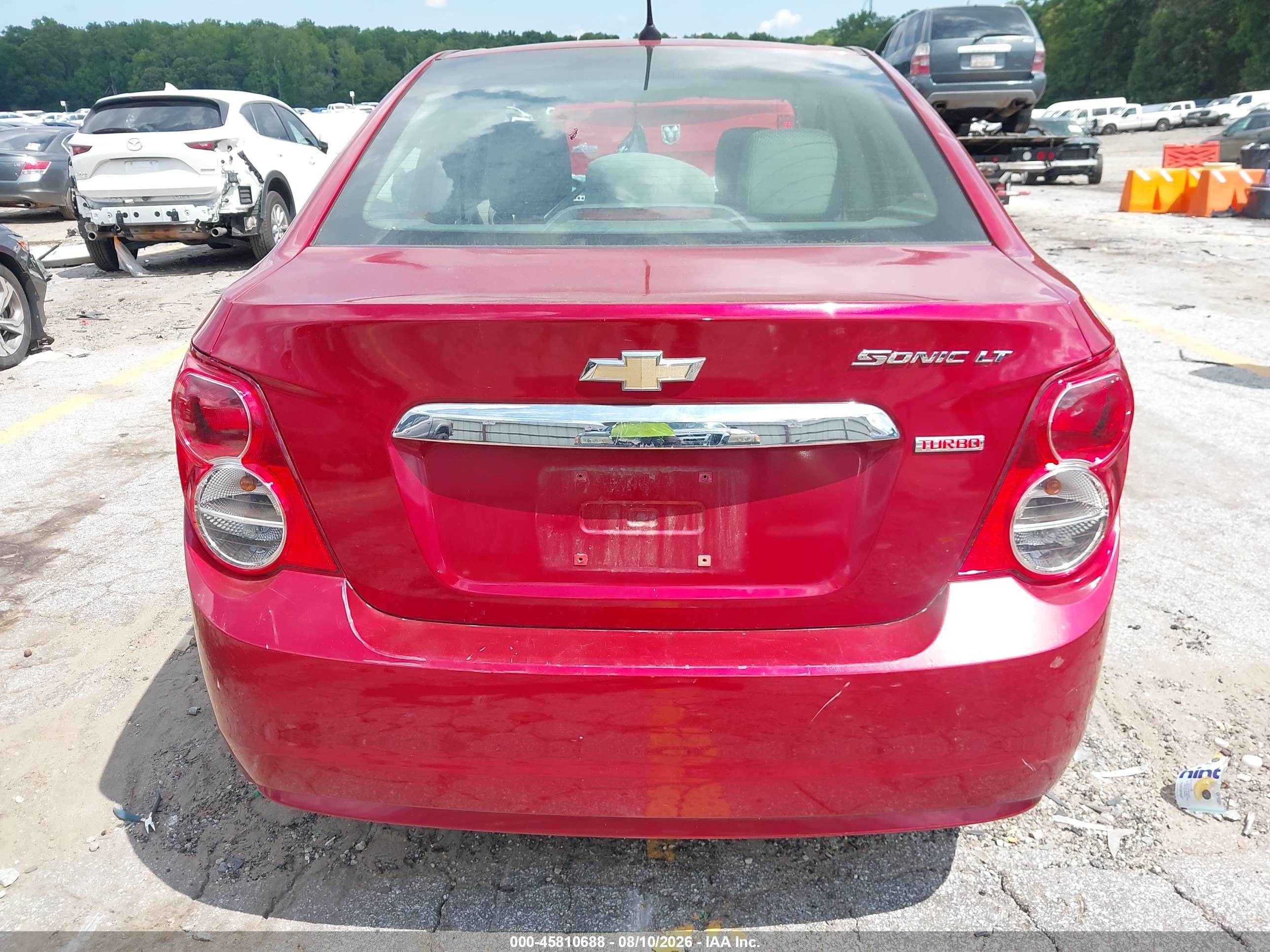 2013 Chevrolet Sonic Lt Auto Красный vin: 1G1JC5SB2D4128870