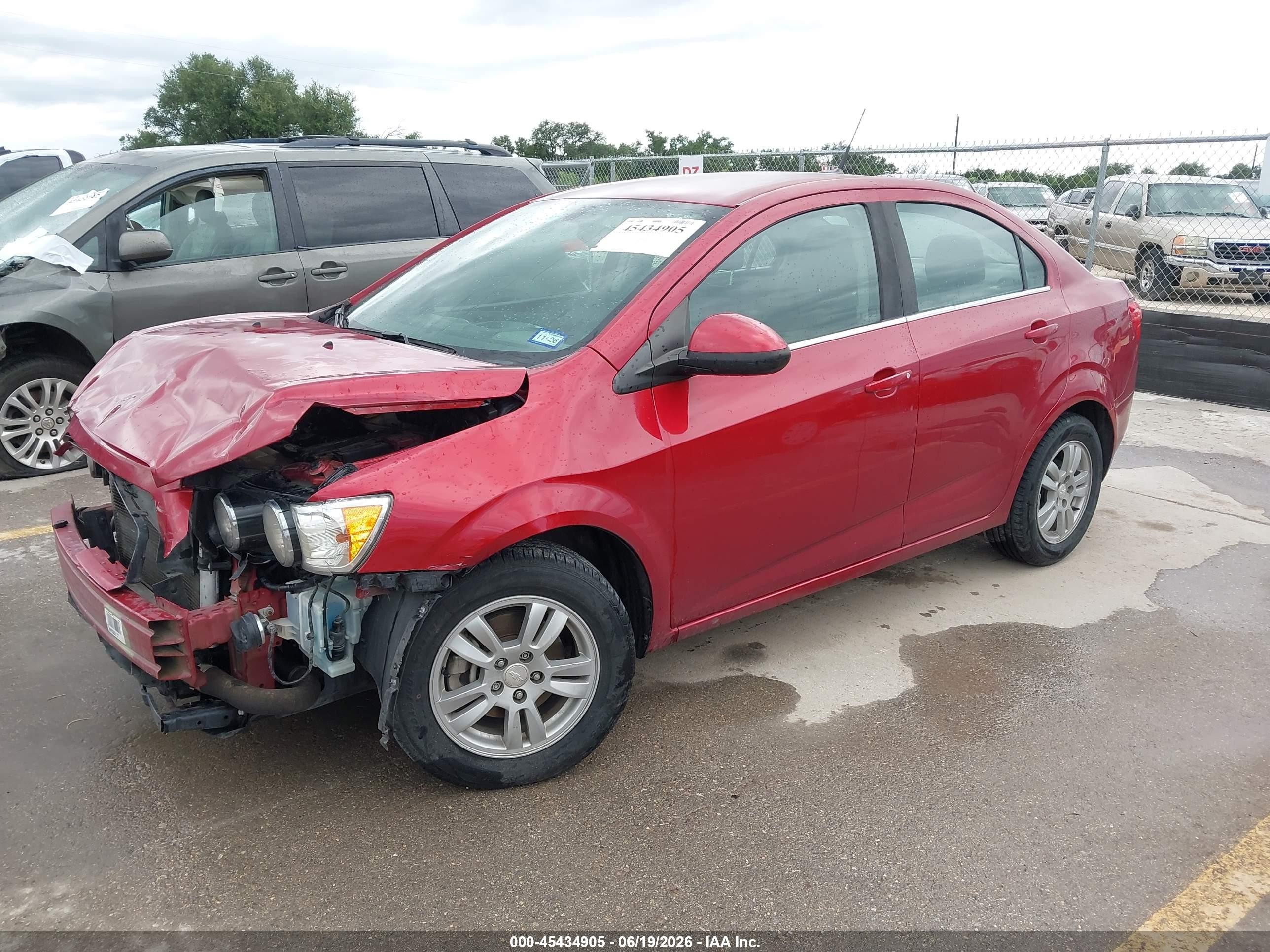 2014 Chevrolet Sonic Lt Auto Красный vin: 1G1JC5SB2E4205724