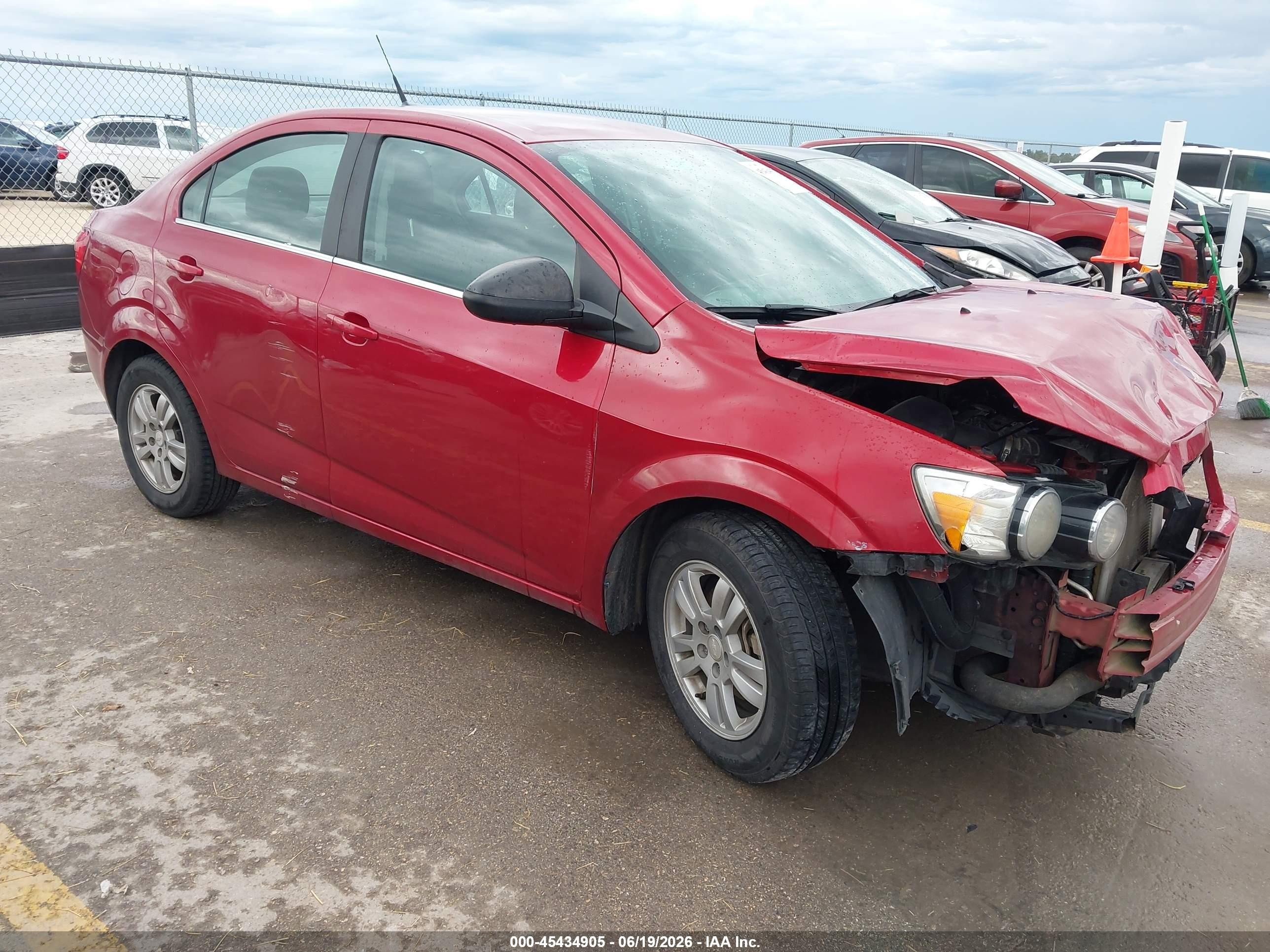 2014 Chevrolet Sonic Lt Auto Red vin: 1G1JC5SB2E4205724