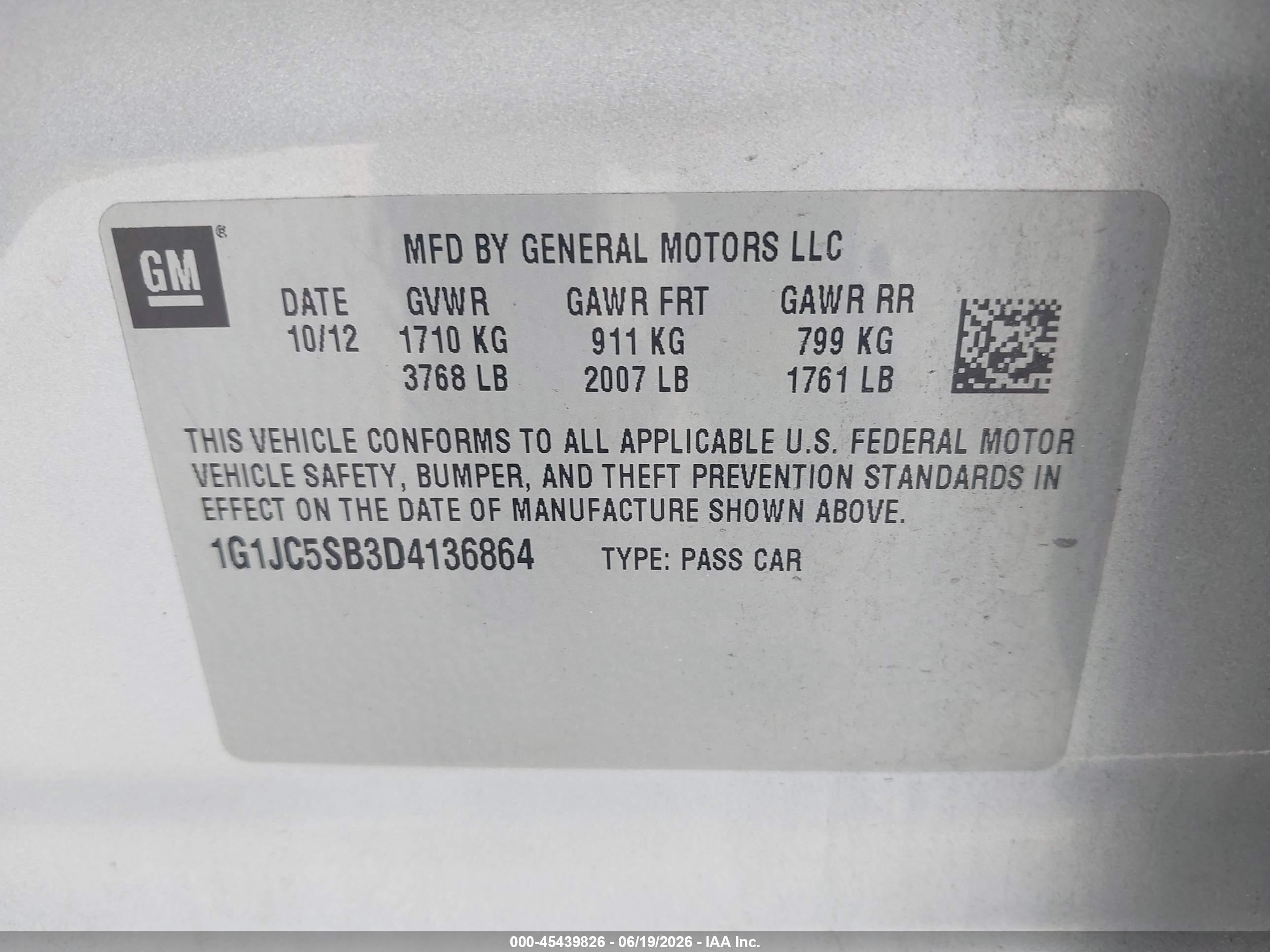 2013 Chevrolet Sonic Lt Auto Silver vin: 1G1JC5SB3D4136864