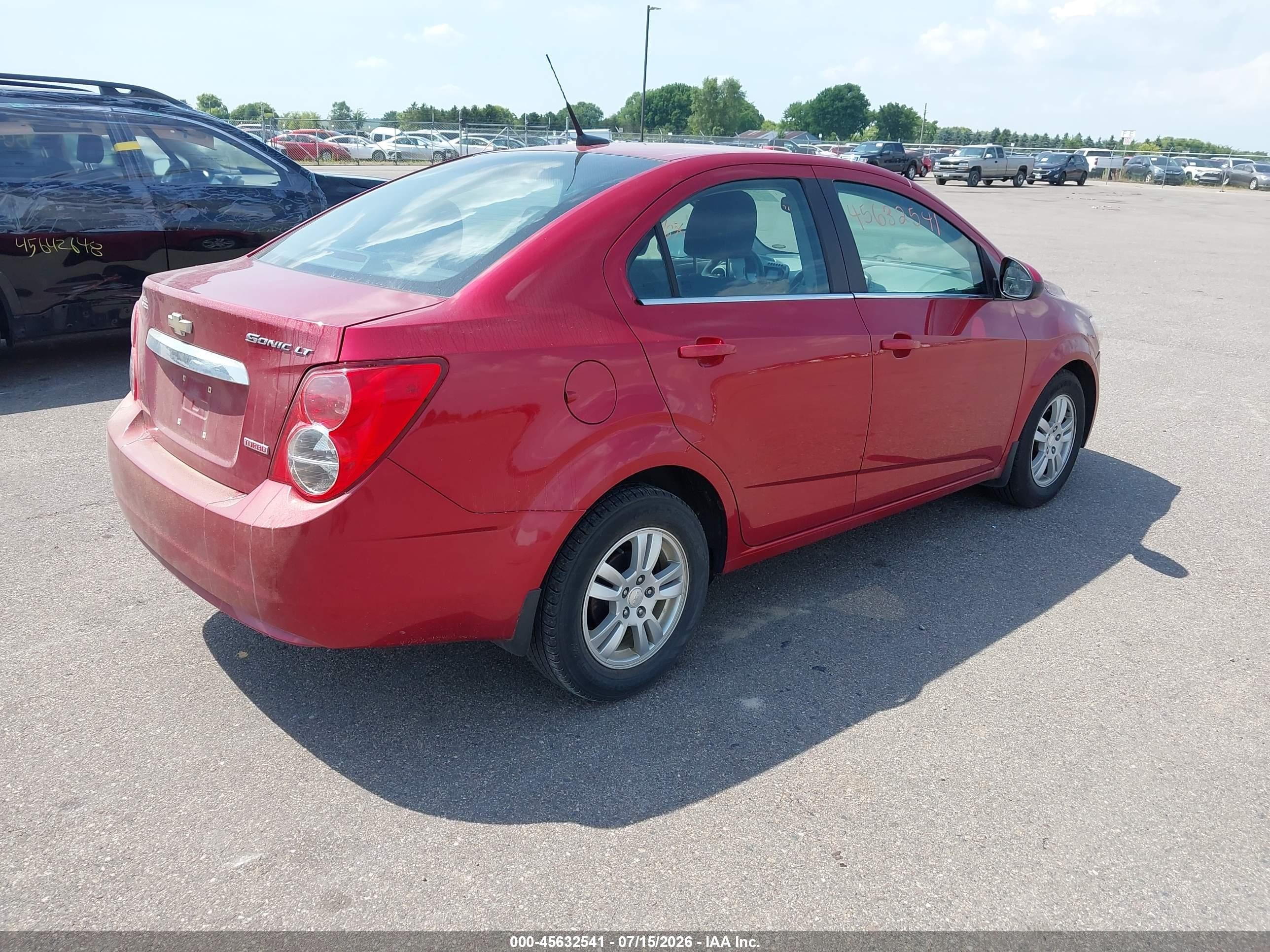 2012 Chevrolet Sonic 2lt Red vin: 1G1JC5SB5C4226550