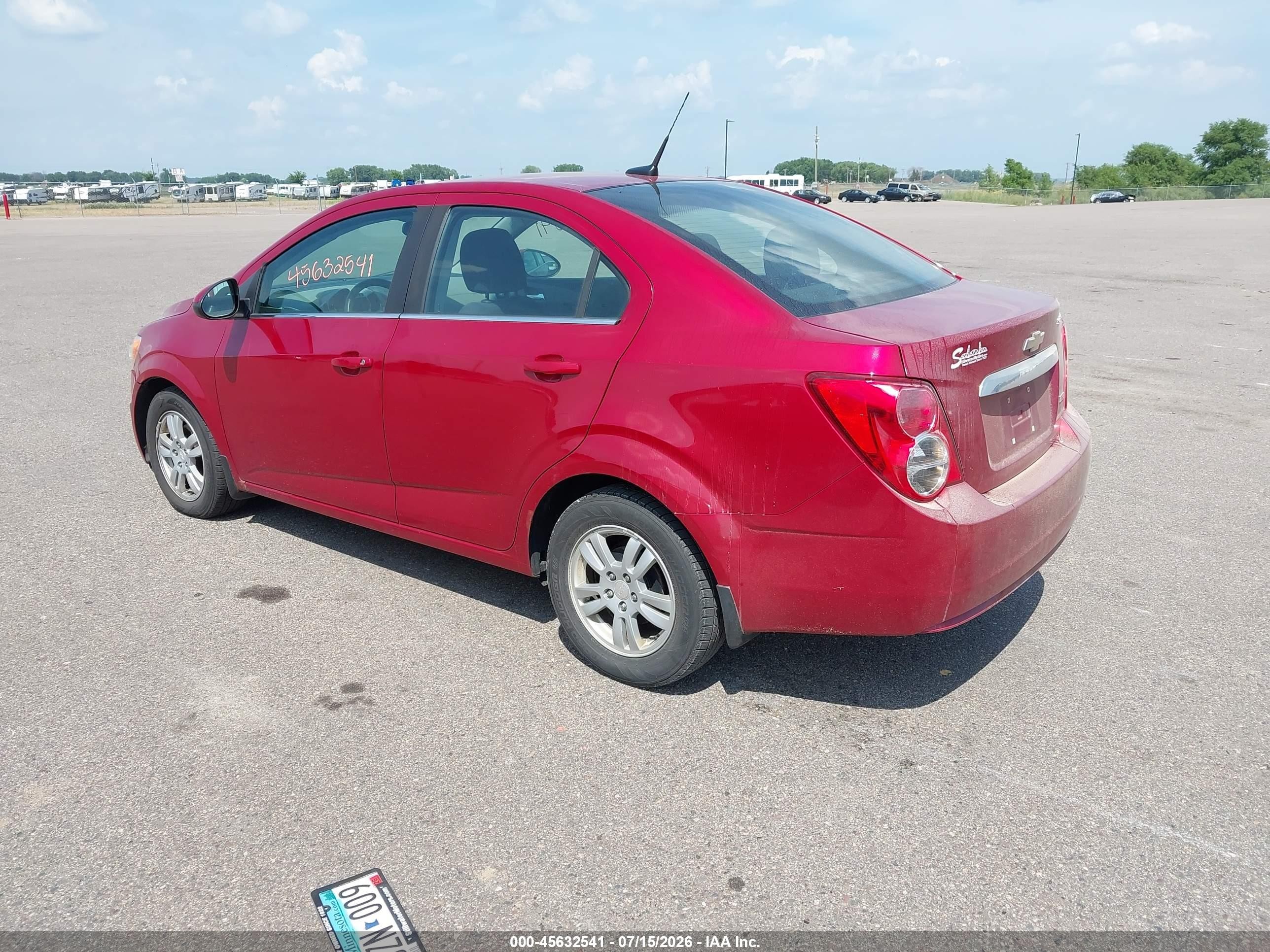 2012 Chevrolet Sonic 2lt Red vin: 1G1JC5SB5C4226550
