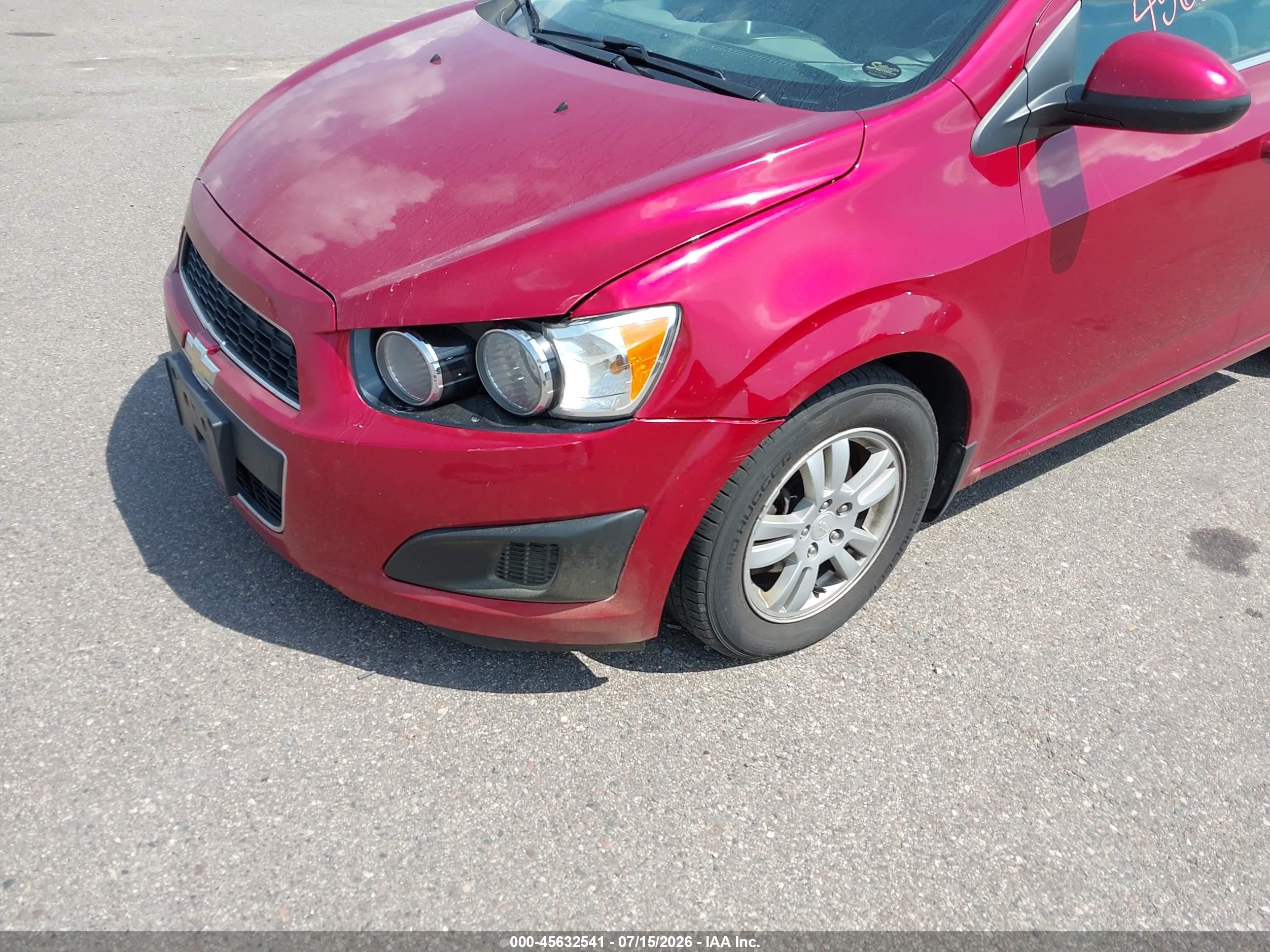2012 Chevrolet Sonic 2lt Red vin: 1G1JC5SB5C4226550