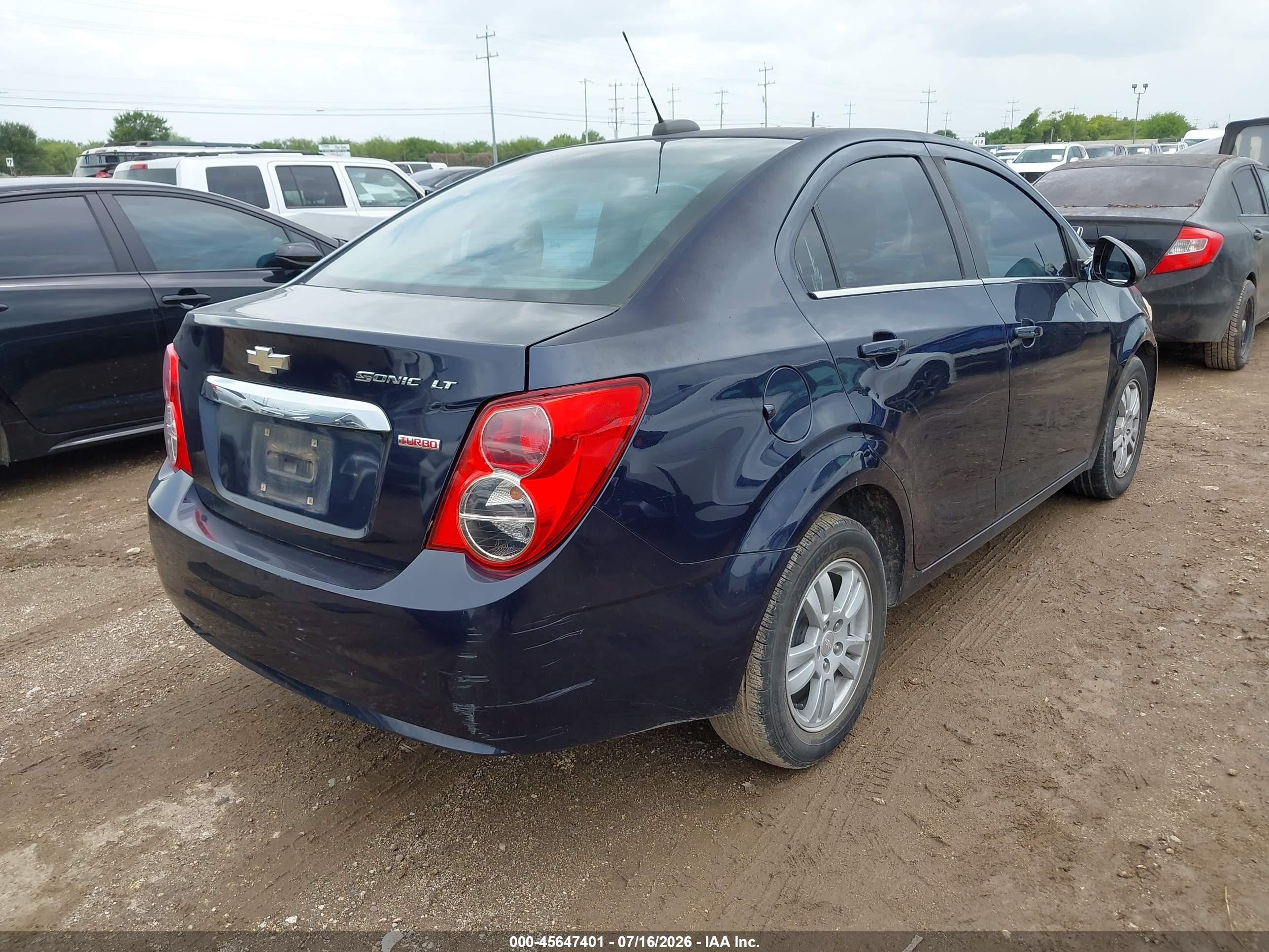 2015 Chevrolet Sonic Lt Auto Blue vin: 1G1JC5SB5F4128509