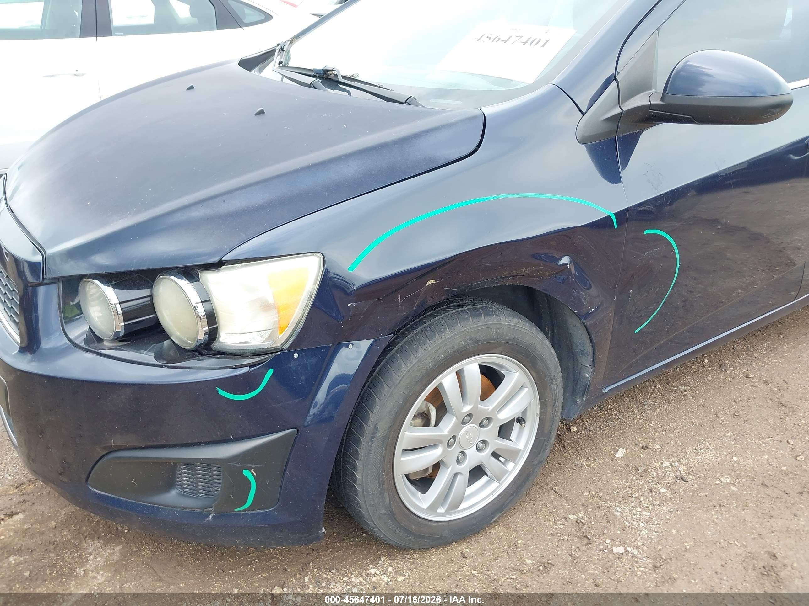 2015 Chevrolet Sonic Lt Auto Blue vin: 1G1JC5SB5F4128509