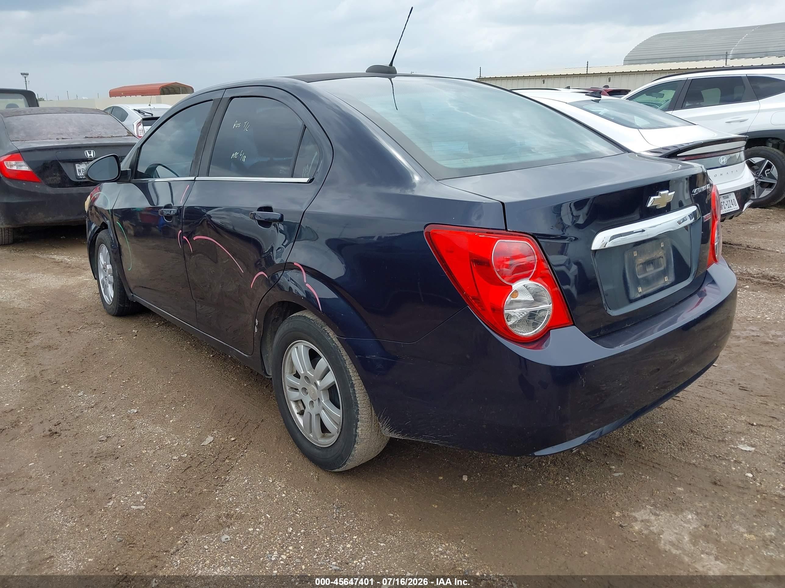 2015 Chevrolet Sonic Lt Auto Blue vin: 1G1JC5SB5F4128509