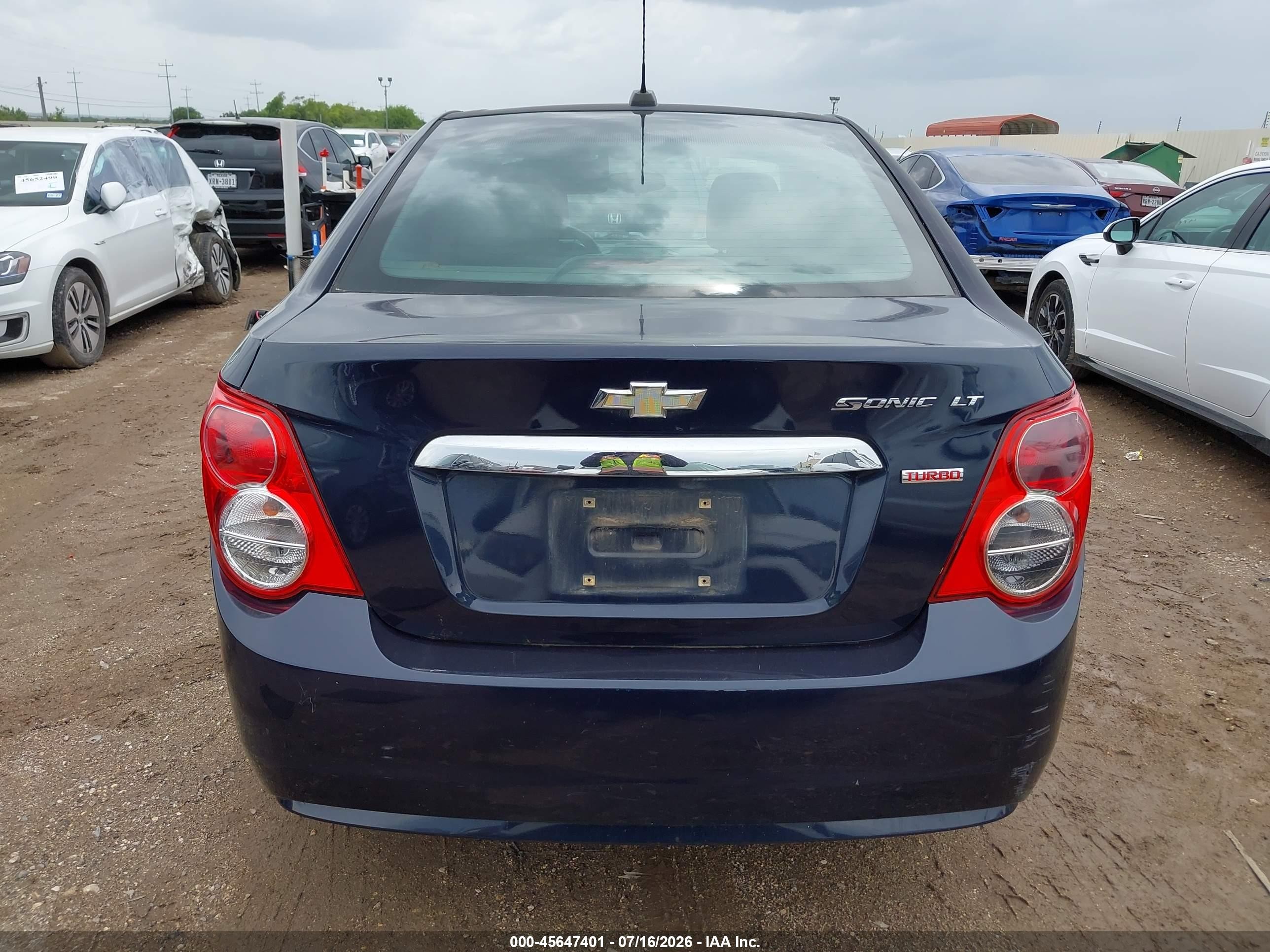 2015 Chevrolet Sonic Lt Auto Blue vin: 1G1JC5SB5F4128509