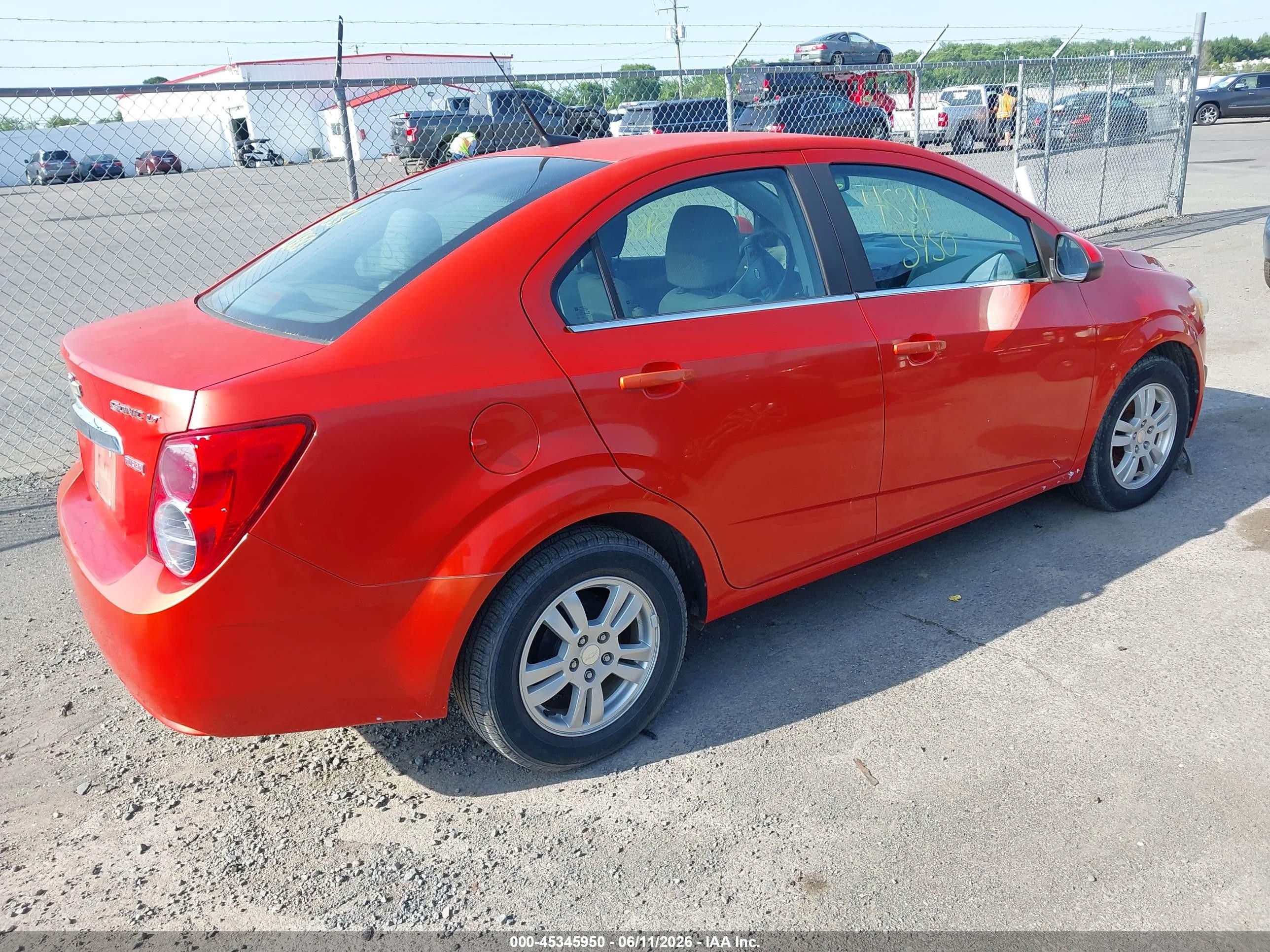 2012 Chevrolet Sonic 2lt Orange vin: 1G1JC5SB7C4214285