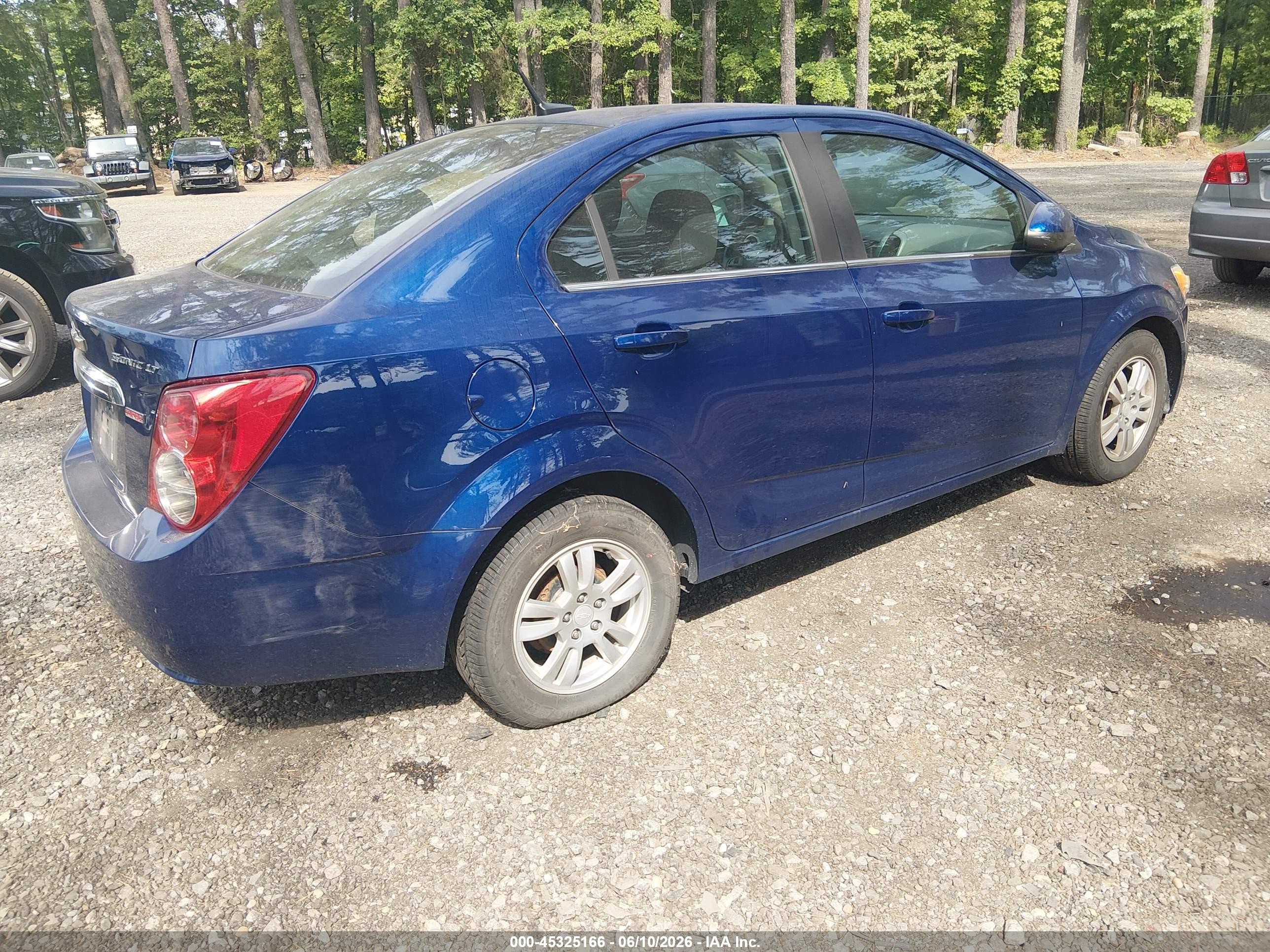 2013 Chevrolet Sonic Lt Auto Blue vin: 1G1JC5SB8D4106629