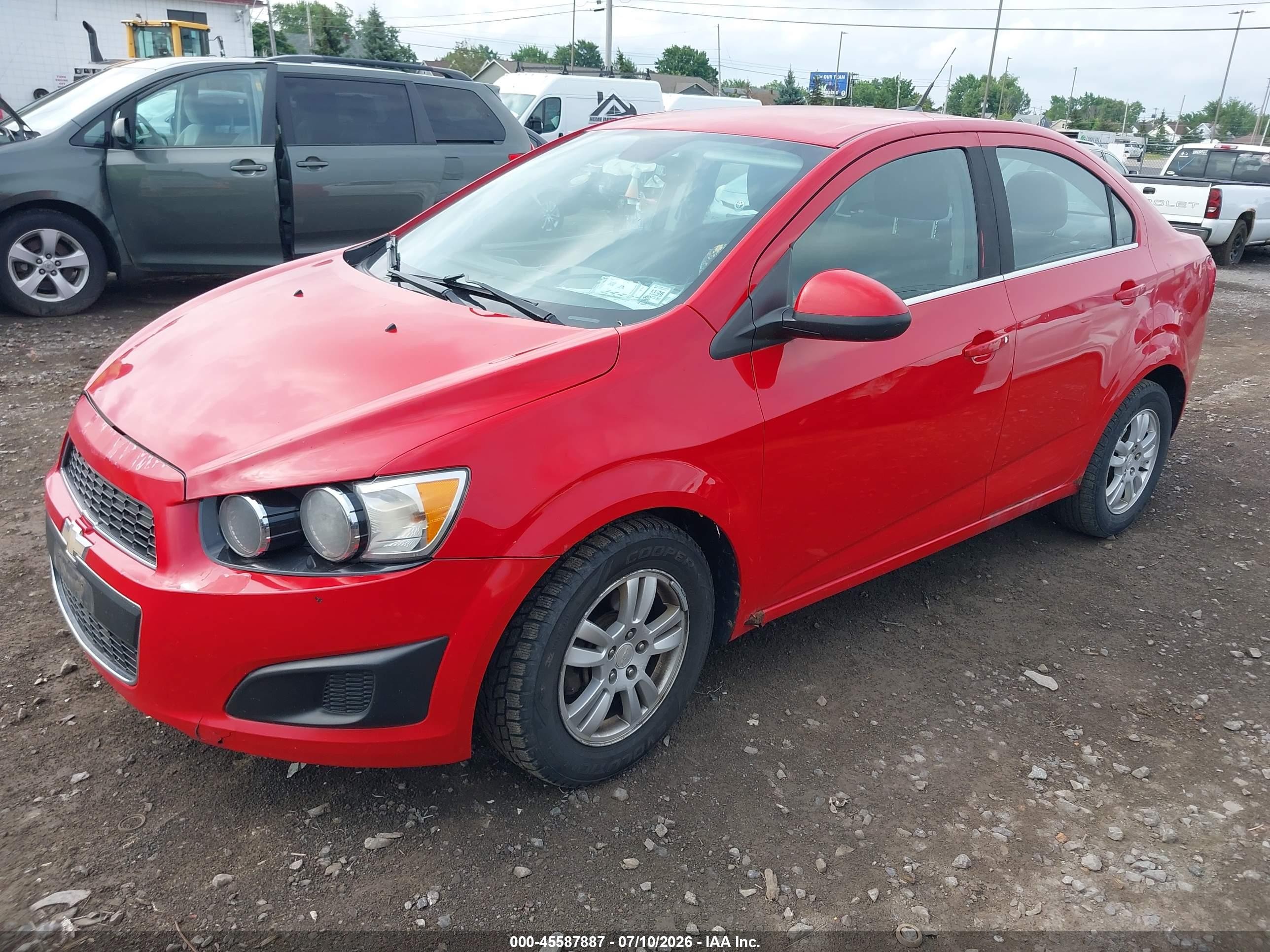 2013 Chevrolet Sonic Lt Auto Red vin: 1G1JC5SG0D4110251