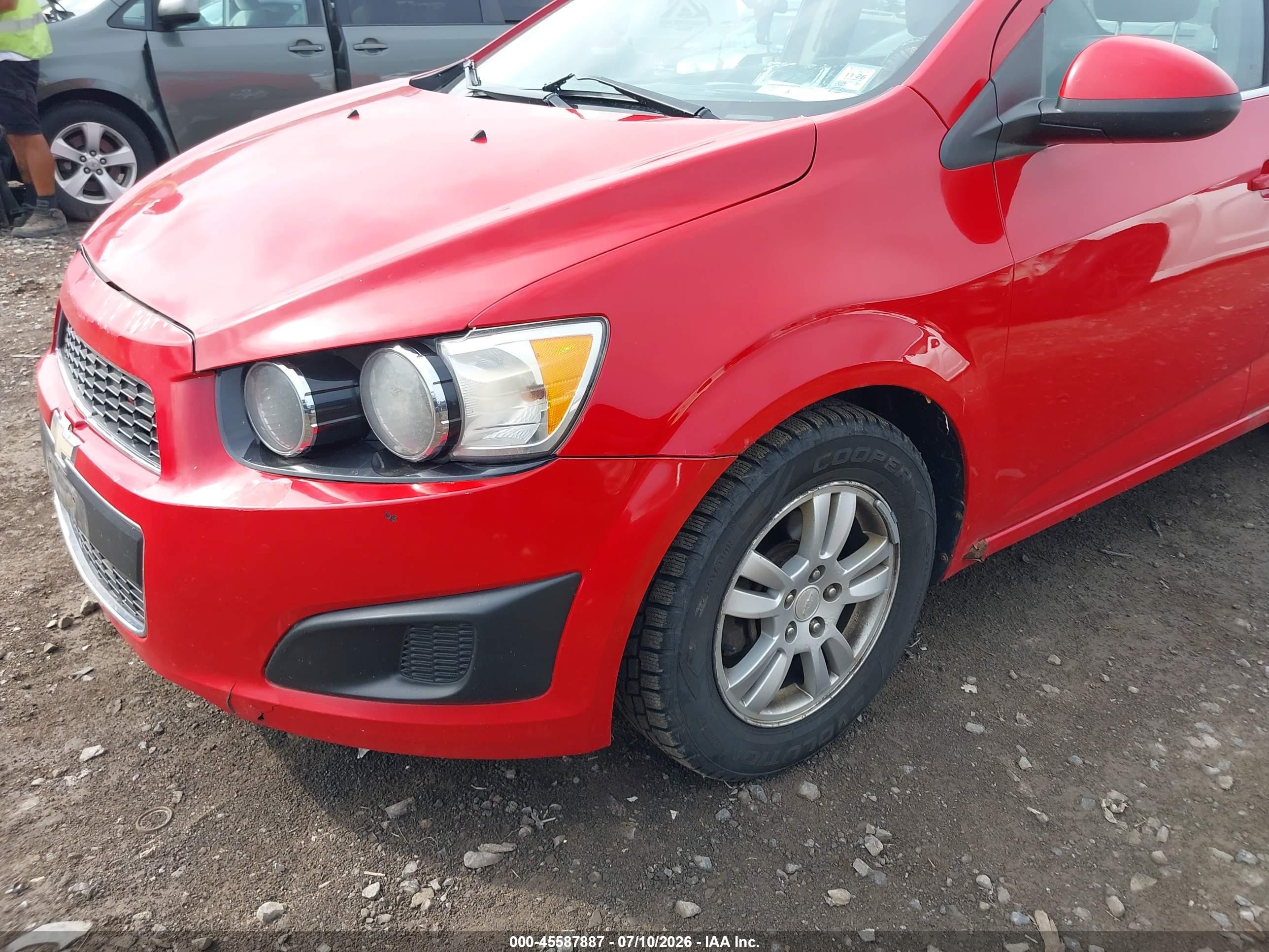 2013 Chevrolet Sonic Lt Auto Red vin: 1G1JC5SG0D4110251