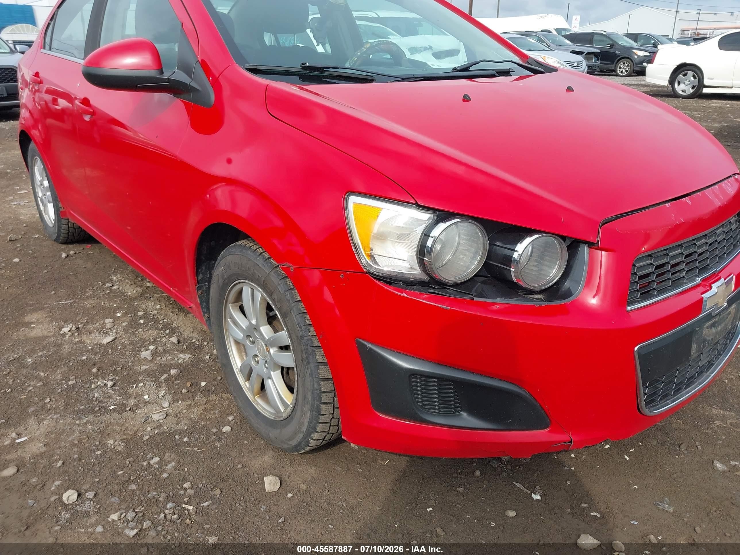 2013 Chevrolet Sonic Lt Auto Red vin: 1G1JC5SG0D4110251