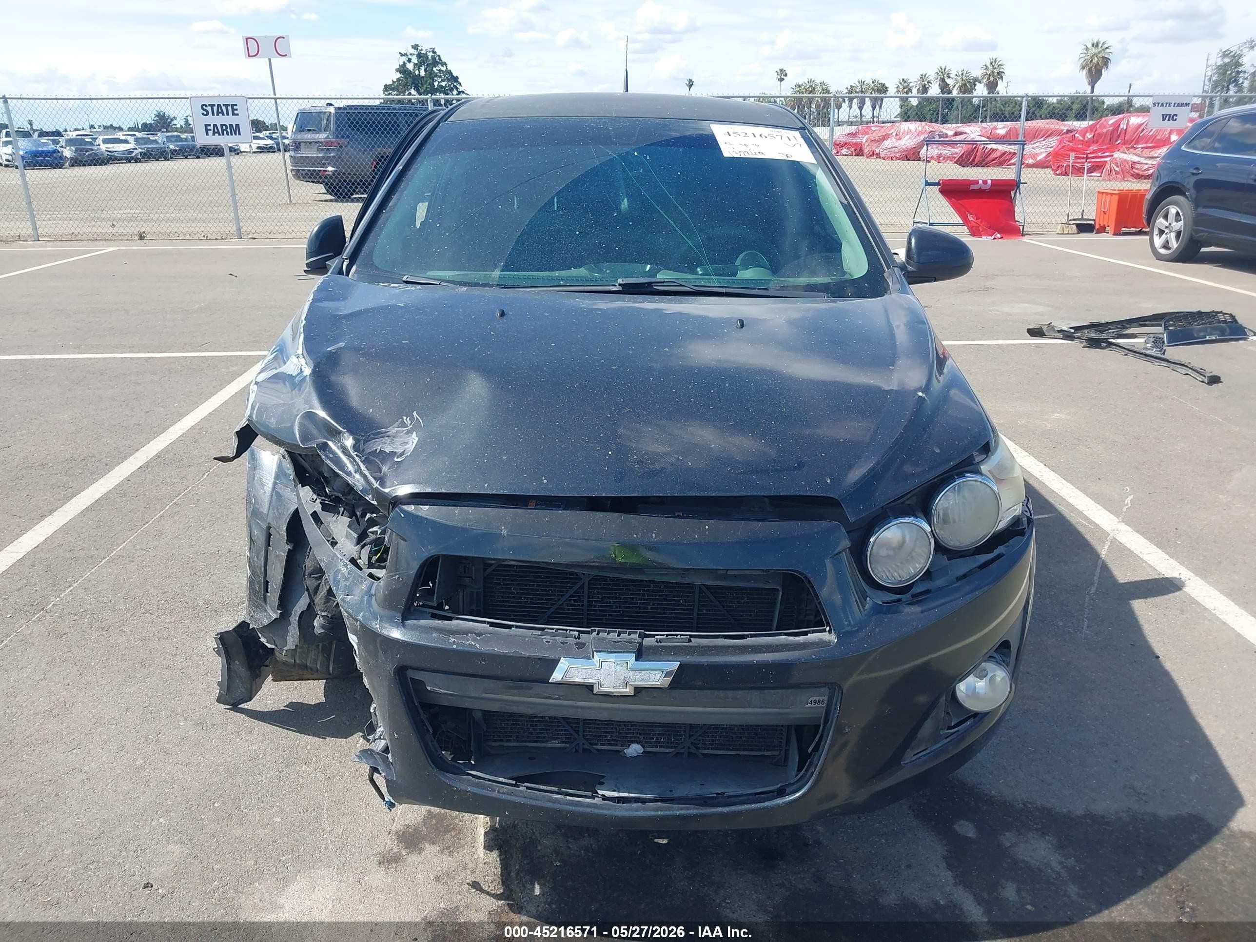 2014 Chevrolet Sonic Lt Auto Black vin: 1G1JC5SG0E4156311