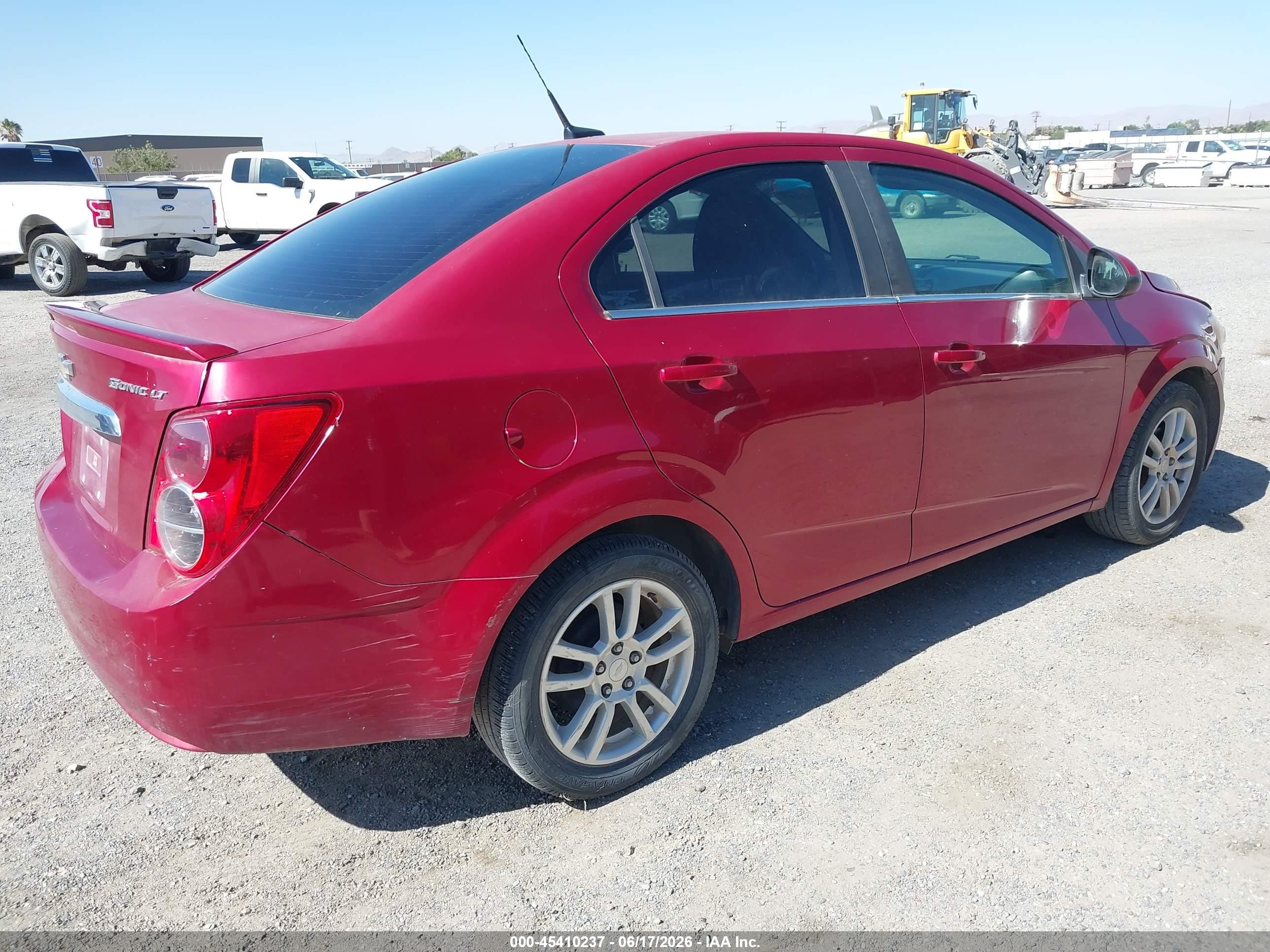 2014 Chevrolet Sonic Lt Auto Red vin: 1G1JC5SG3E4129149