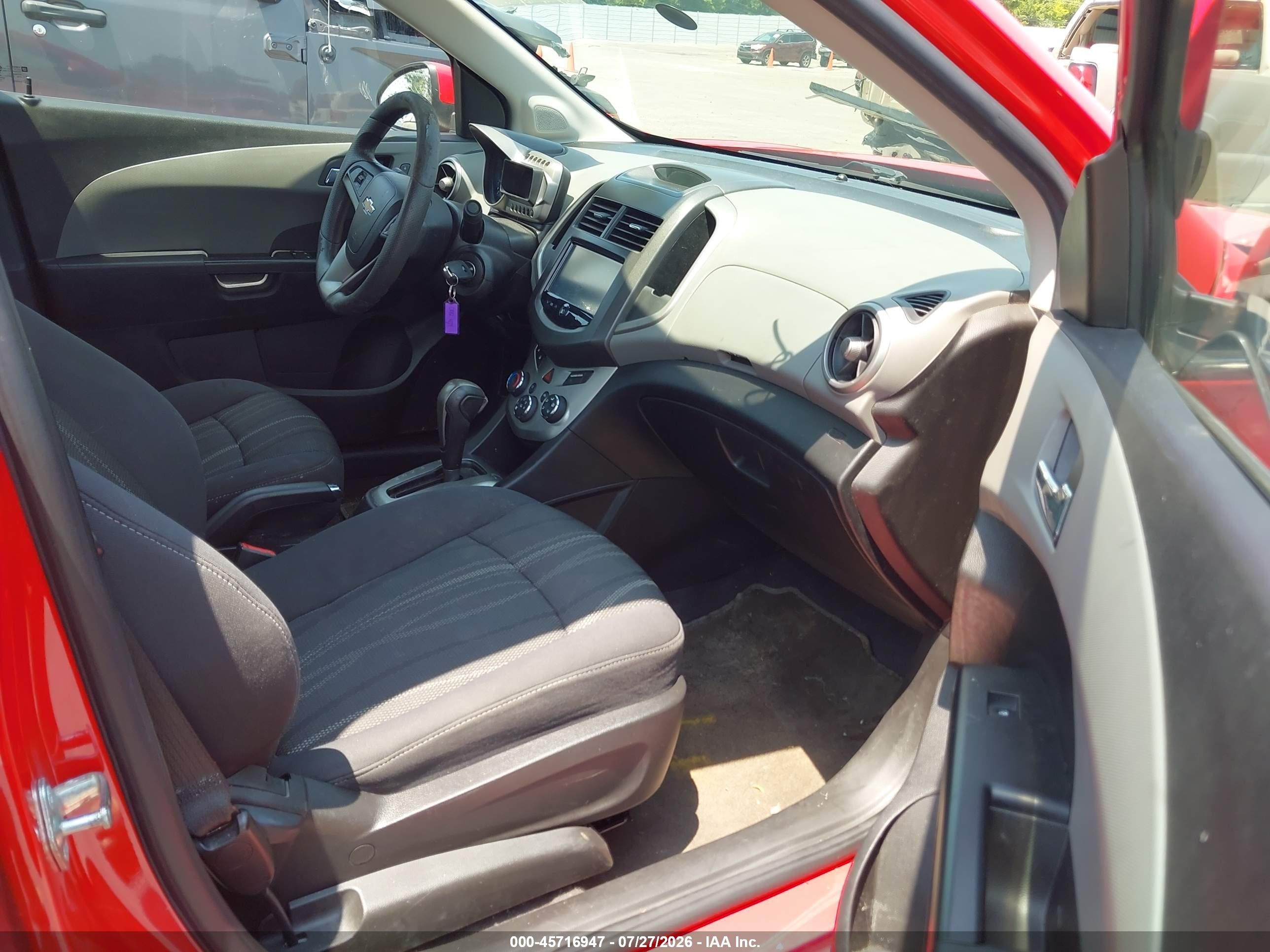 2015 Chevrolet Sonic Lt Auto Red vin: 1G1JC5SH0F4220650
