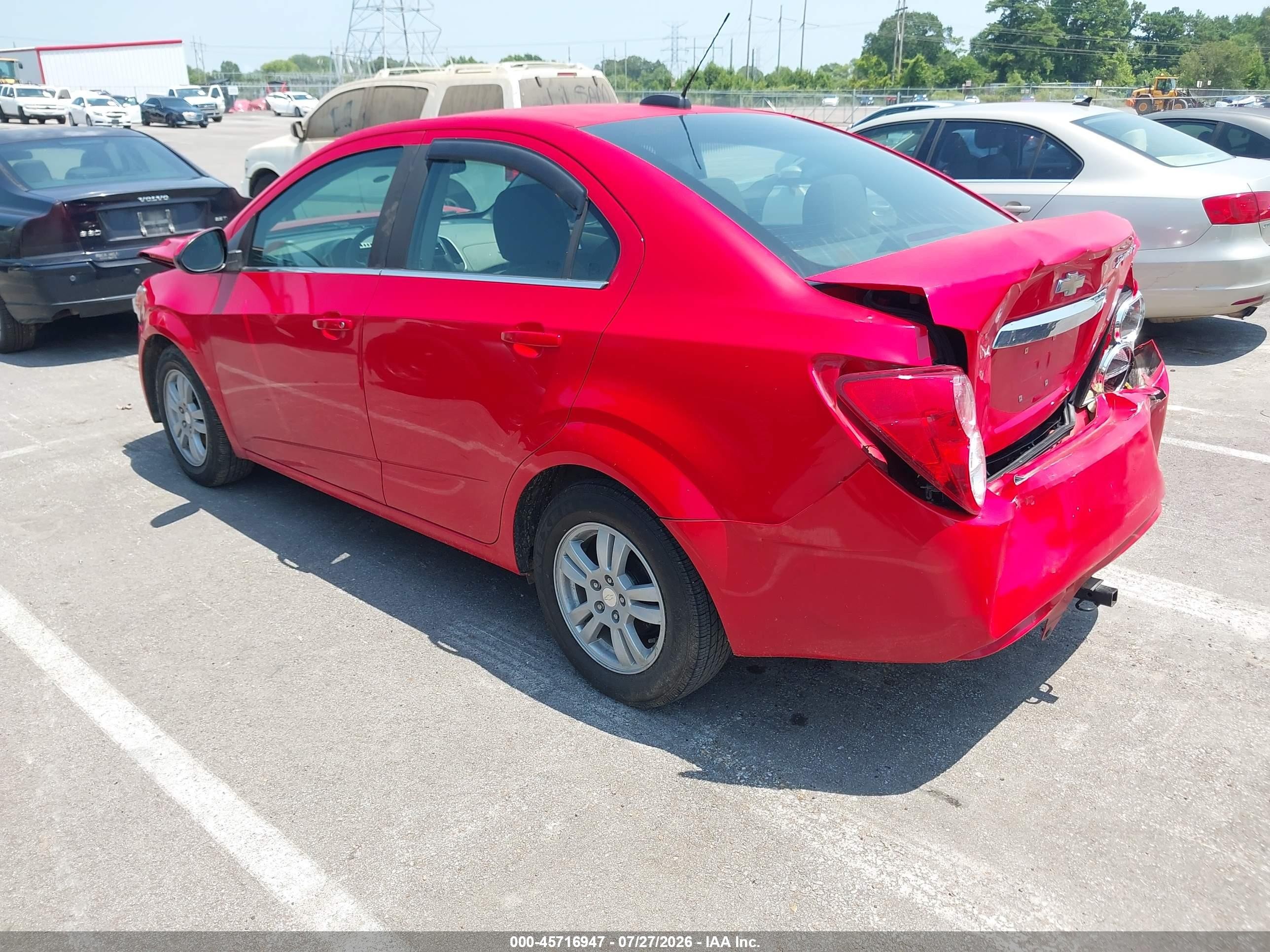 2015 Chevrolet Sonic Lt Auto Red vin: 1G1JC5SH0F4220650