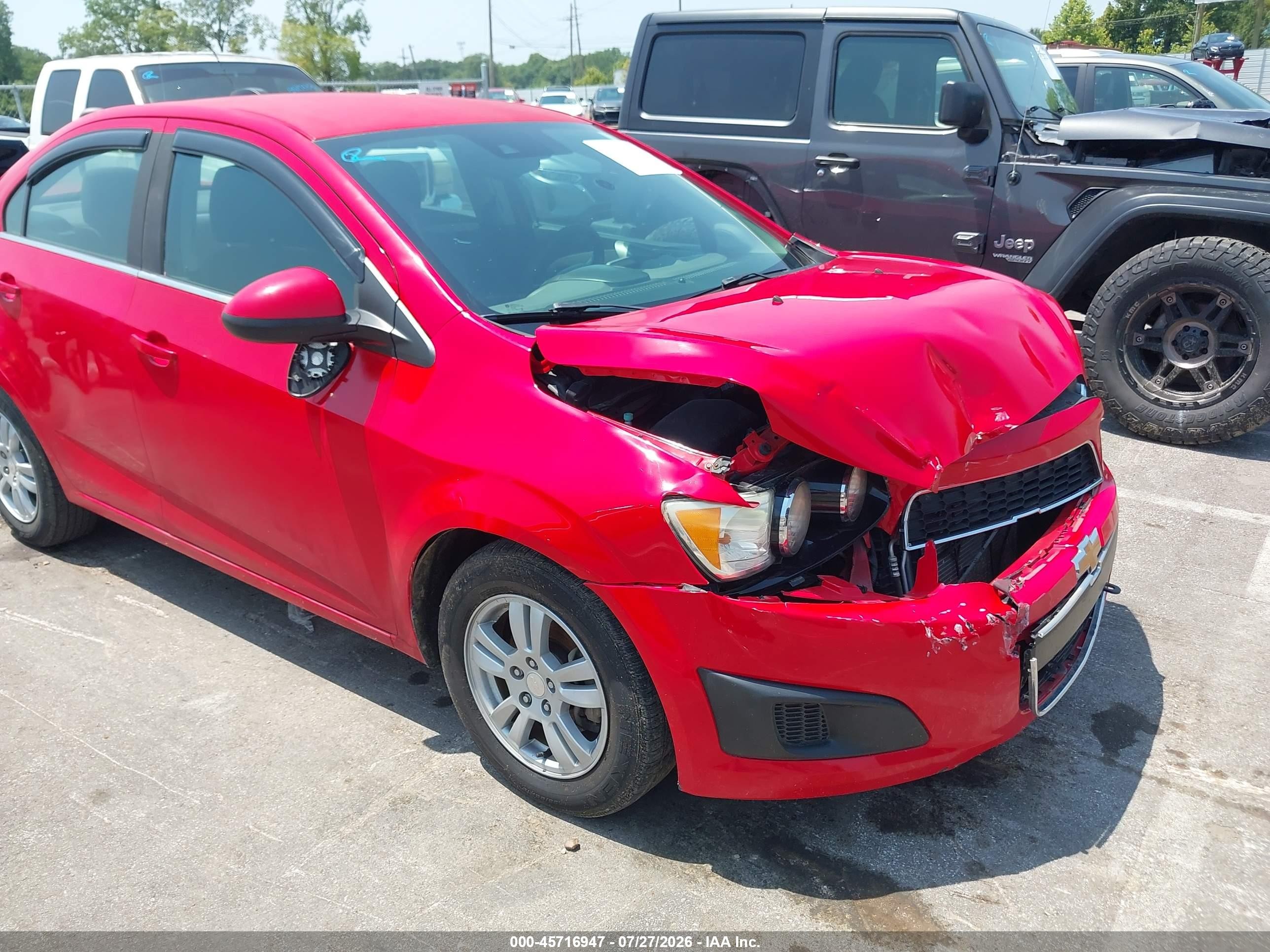 2015 Chevrolet Sonic Lt Auto Red vin: 1G1JC5SH0F4220650