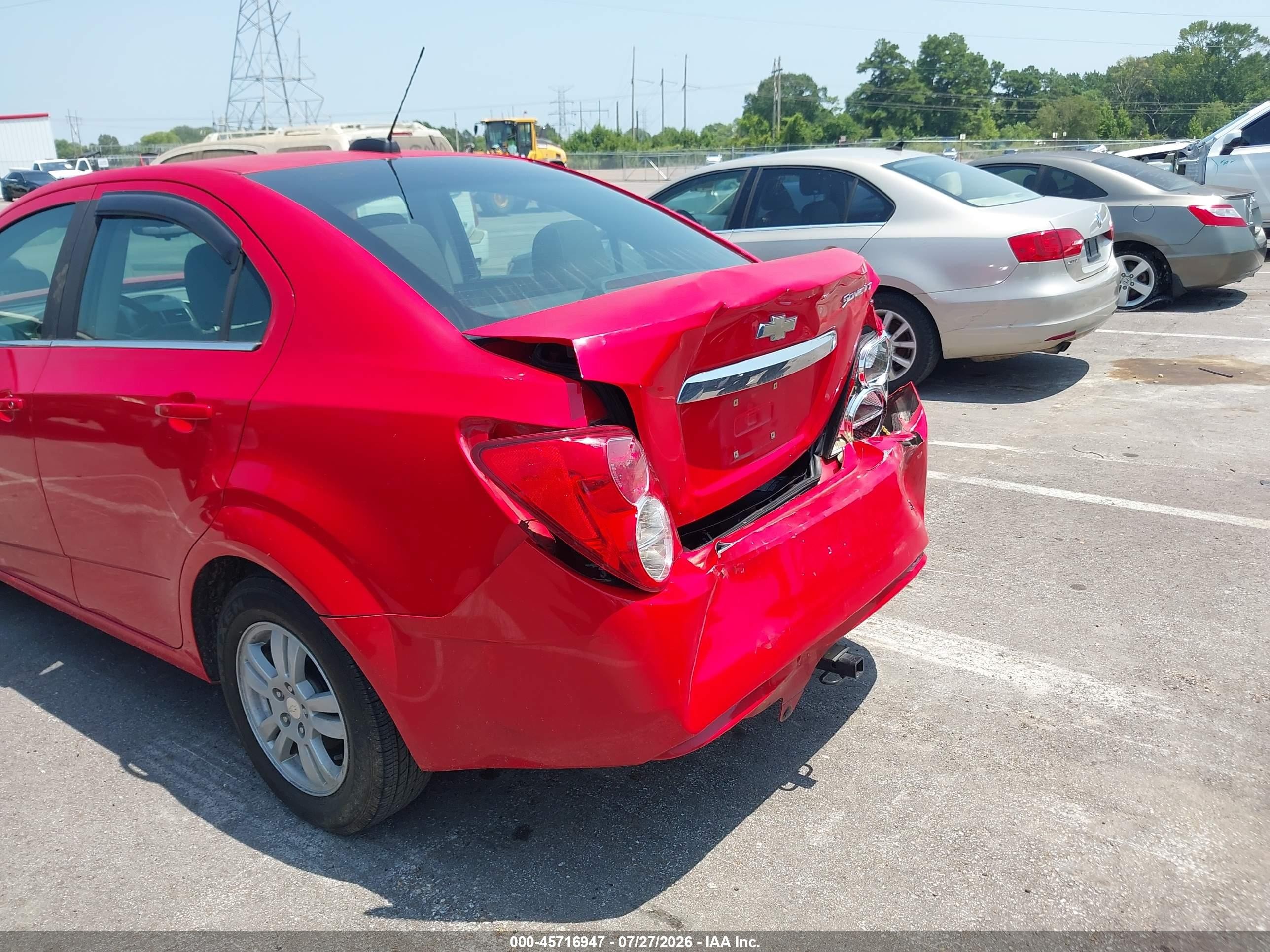 2015 Chevrolet Sonic Lt Auto Red vin: 1G1JC5SH0F4220650