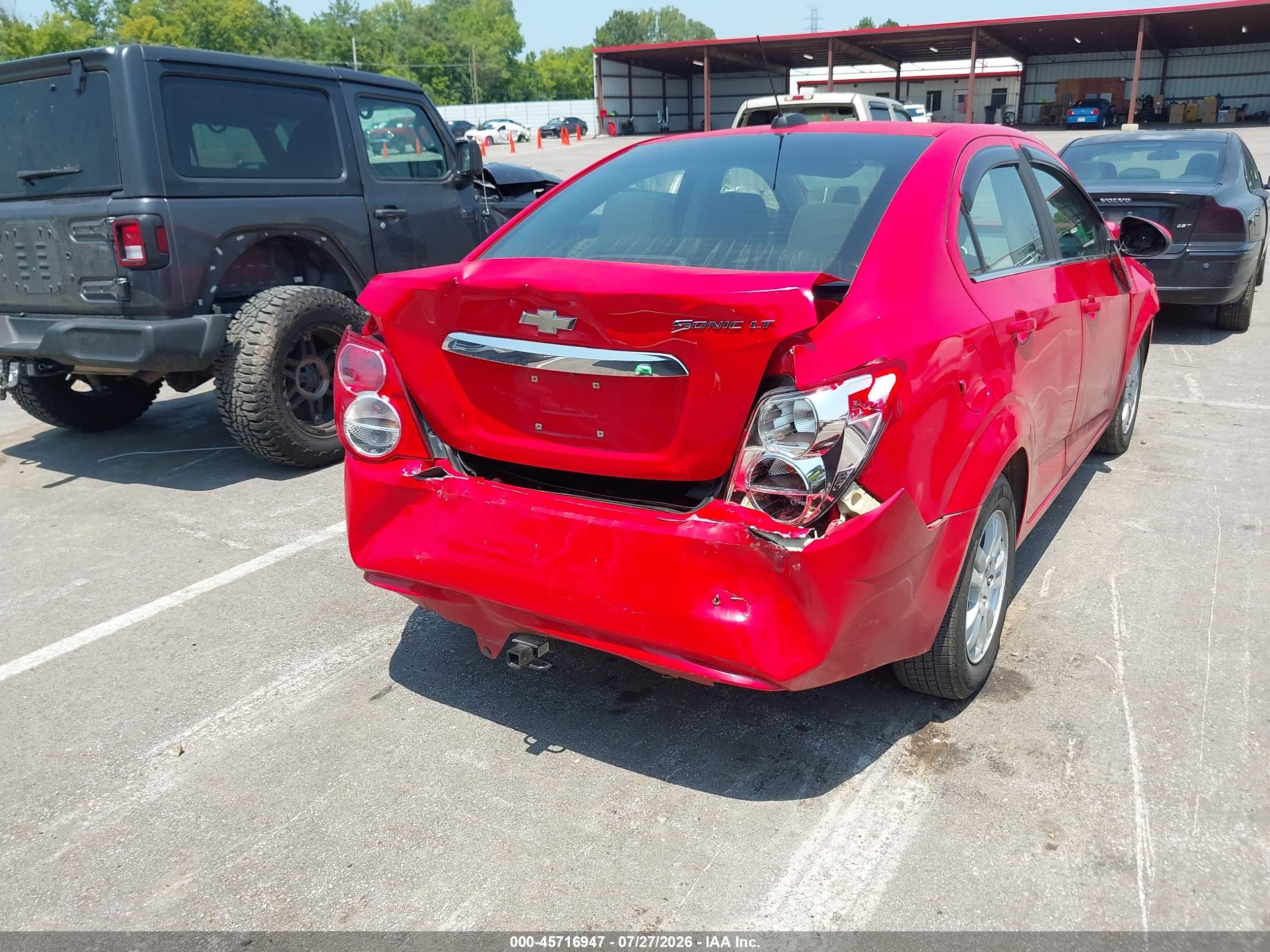 2015 Chevrolet Sonic Lt Auto Red vin: 1G1JC5SH0F4220650