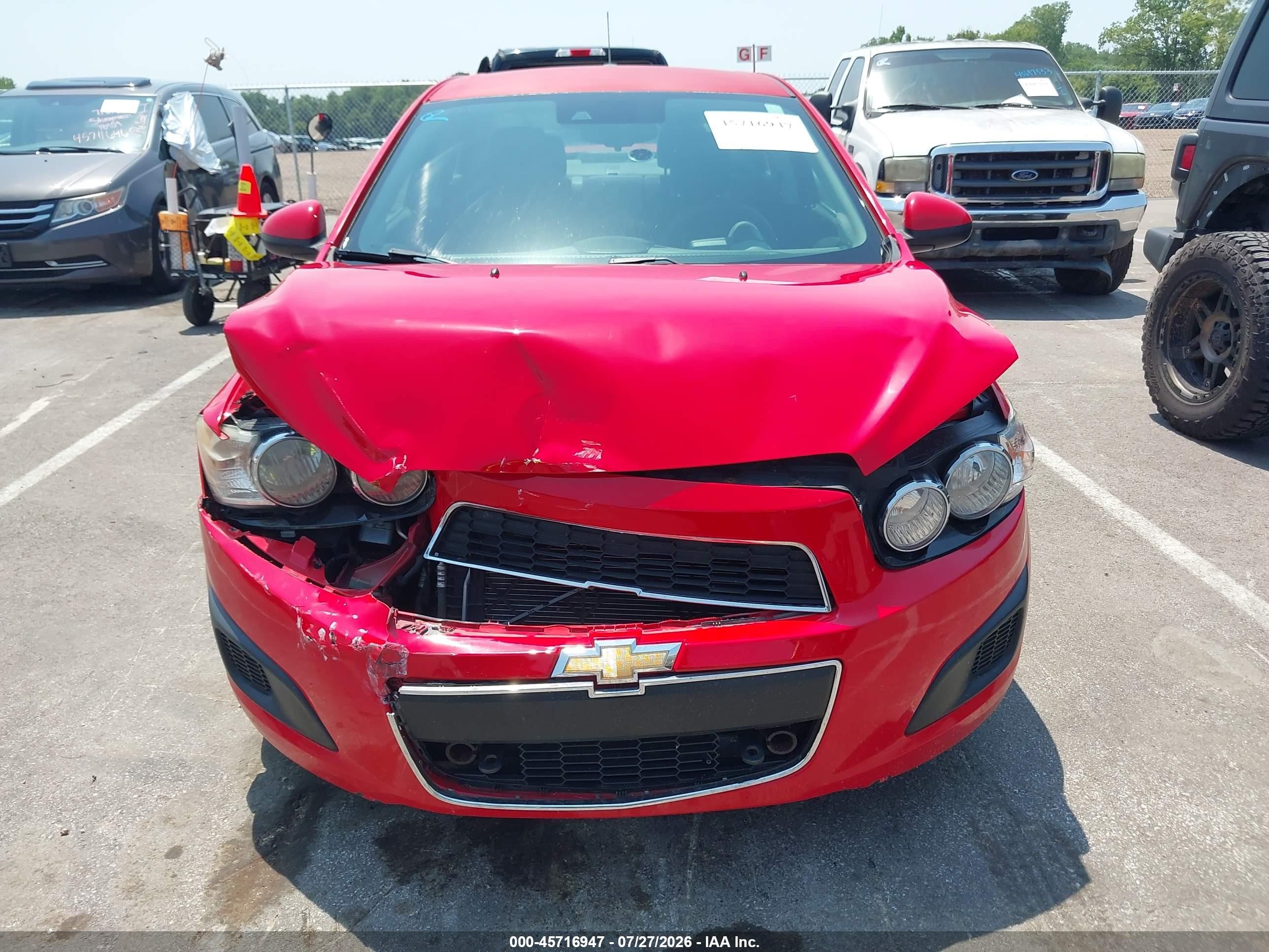 2015 Chevrolet Sonic Lt Auto Red vin: 1G1JC5SH0F4220650