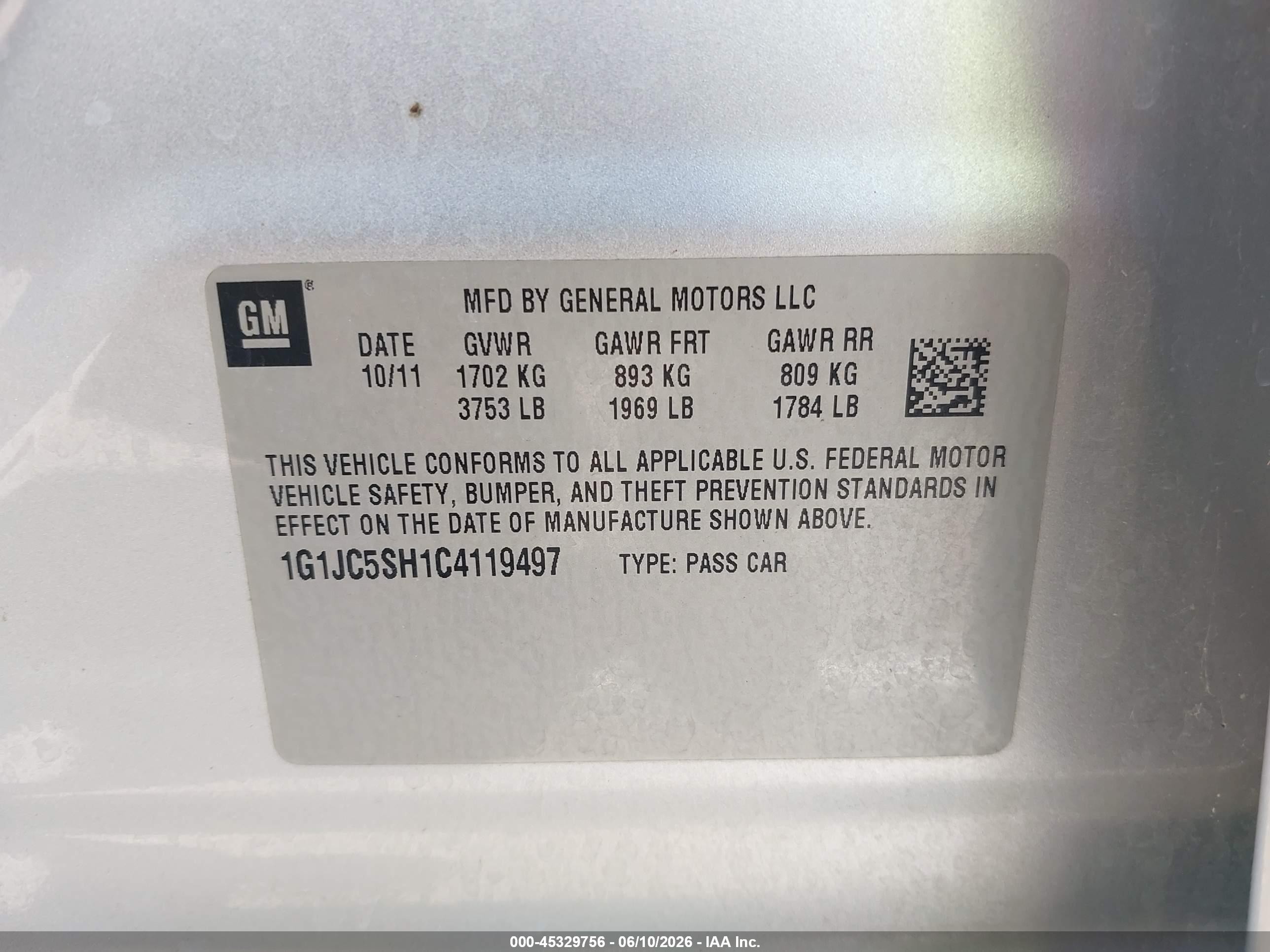 2012 Chevrolet Sonic 2lt Silver vin: 1G1JC5SH1C4119497