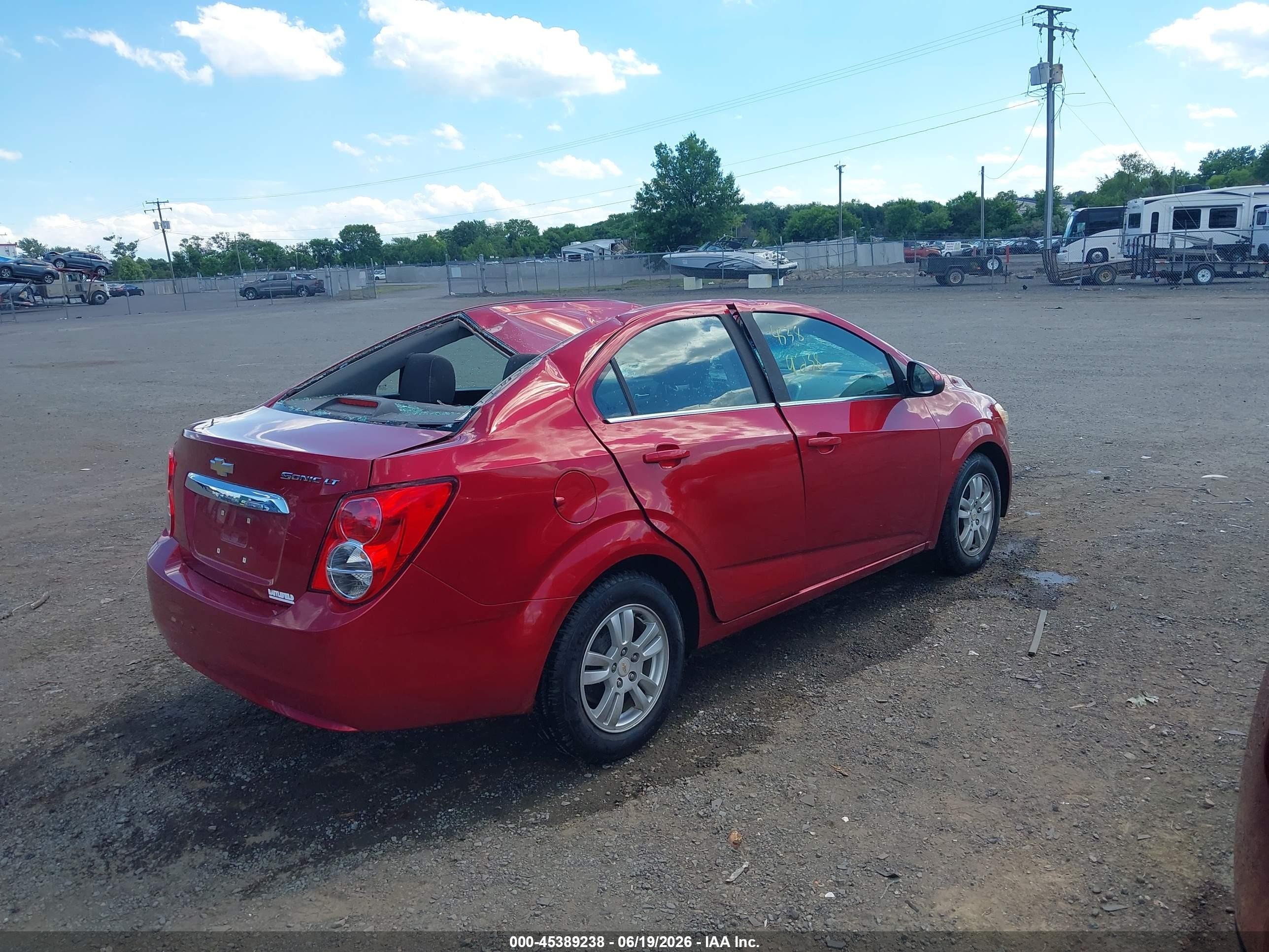2012 Chevrolet Sonic 2lt Red vin: 1G1JC5SH1C4142083