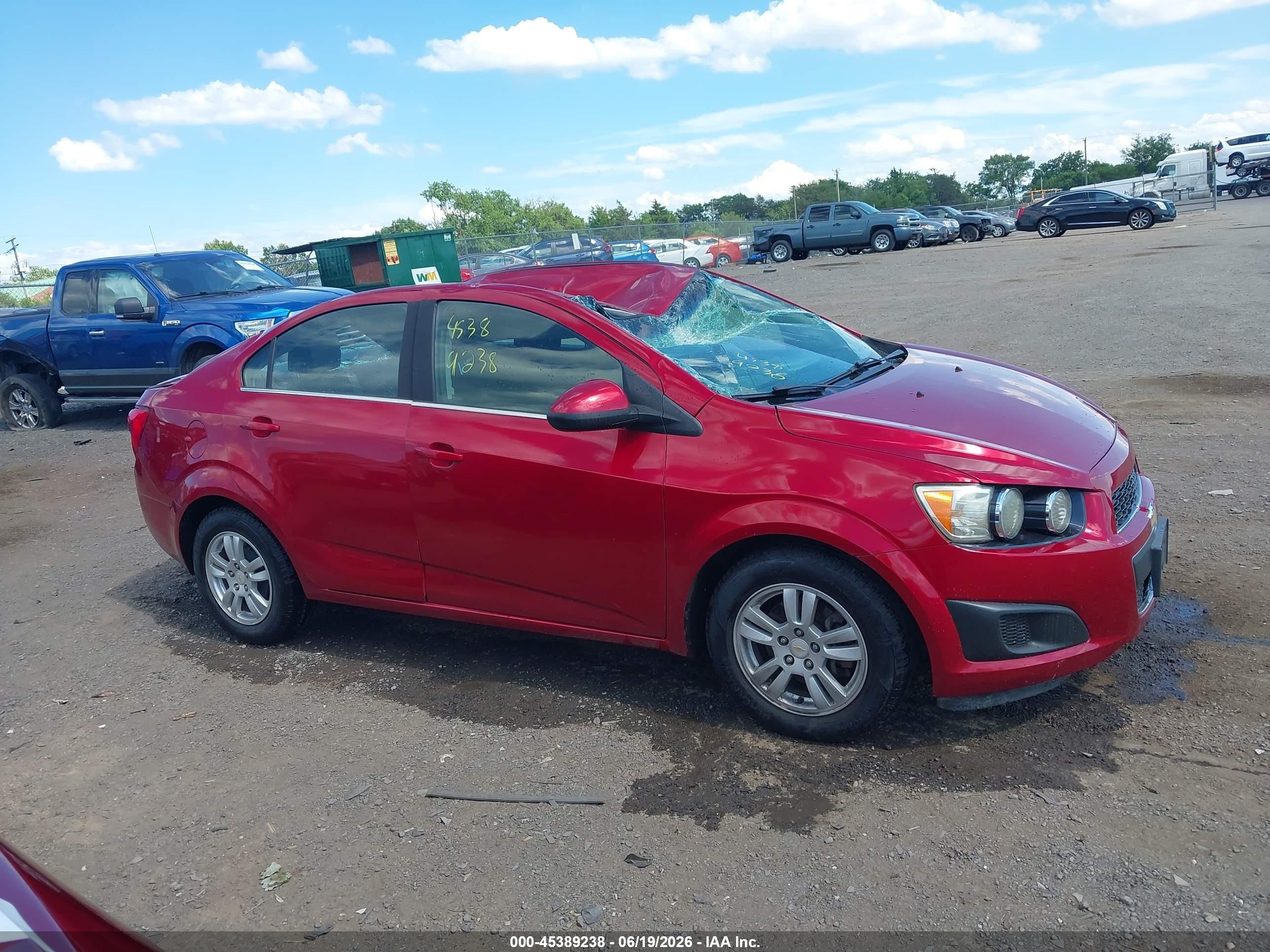 2012 Chevrolet Sonic 2lt Red vin: 1G1JC5SH1C4142083