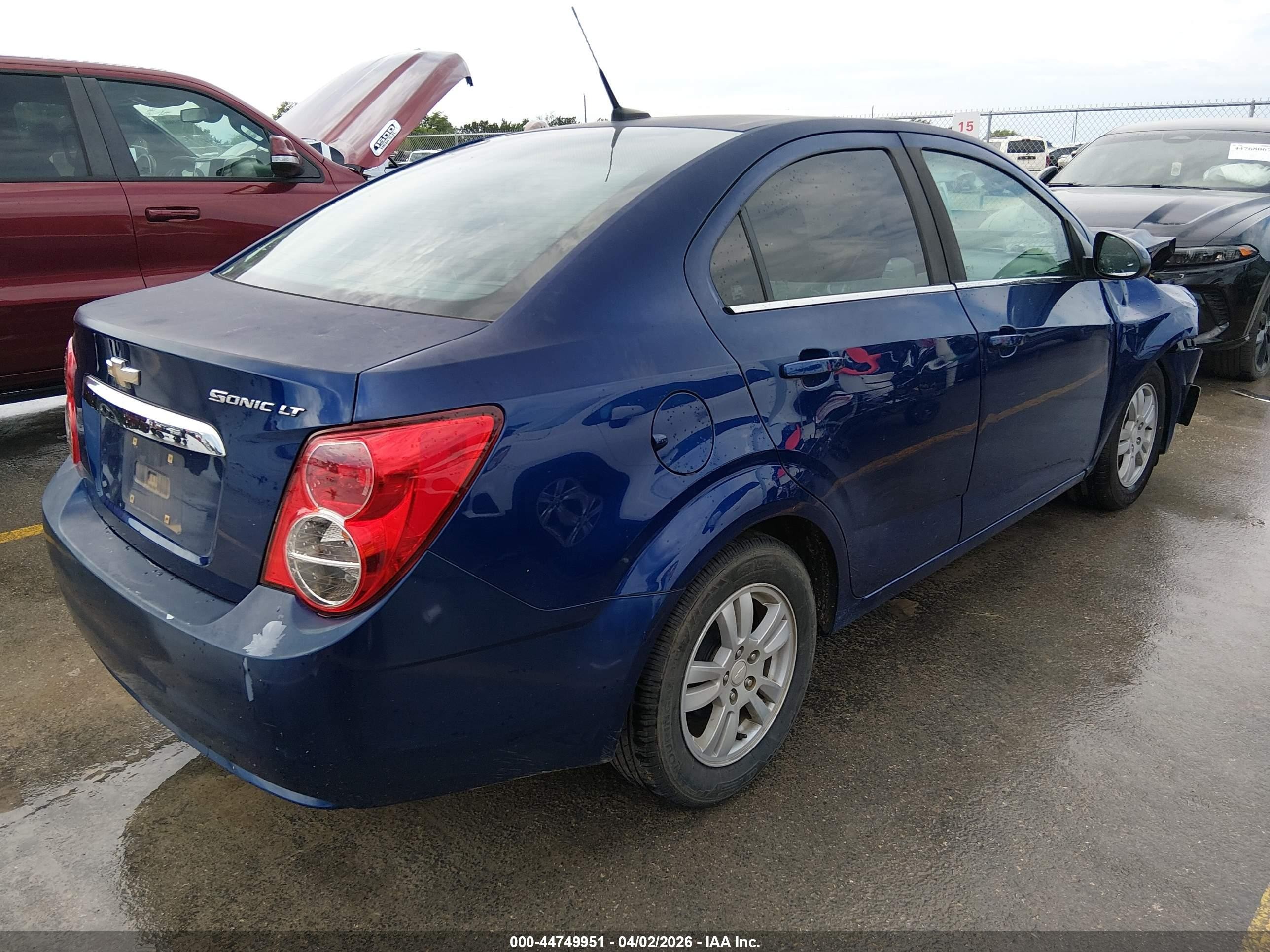 2014 Chevrolet Sonic Lt Auto Blue vin: 1G1JC5SH1E4139817