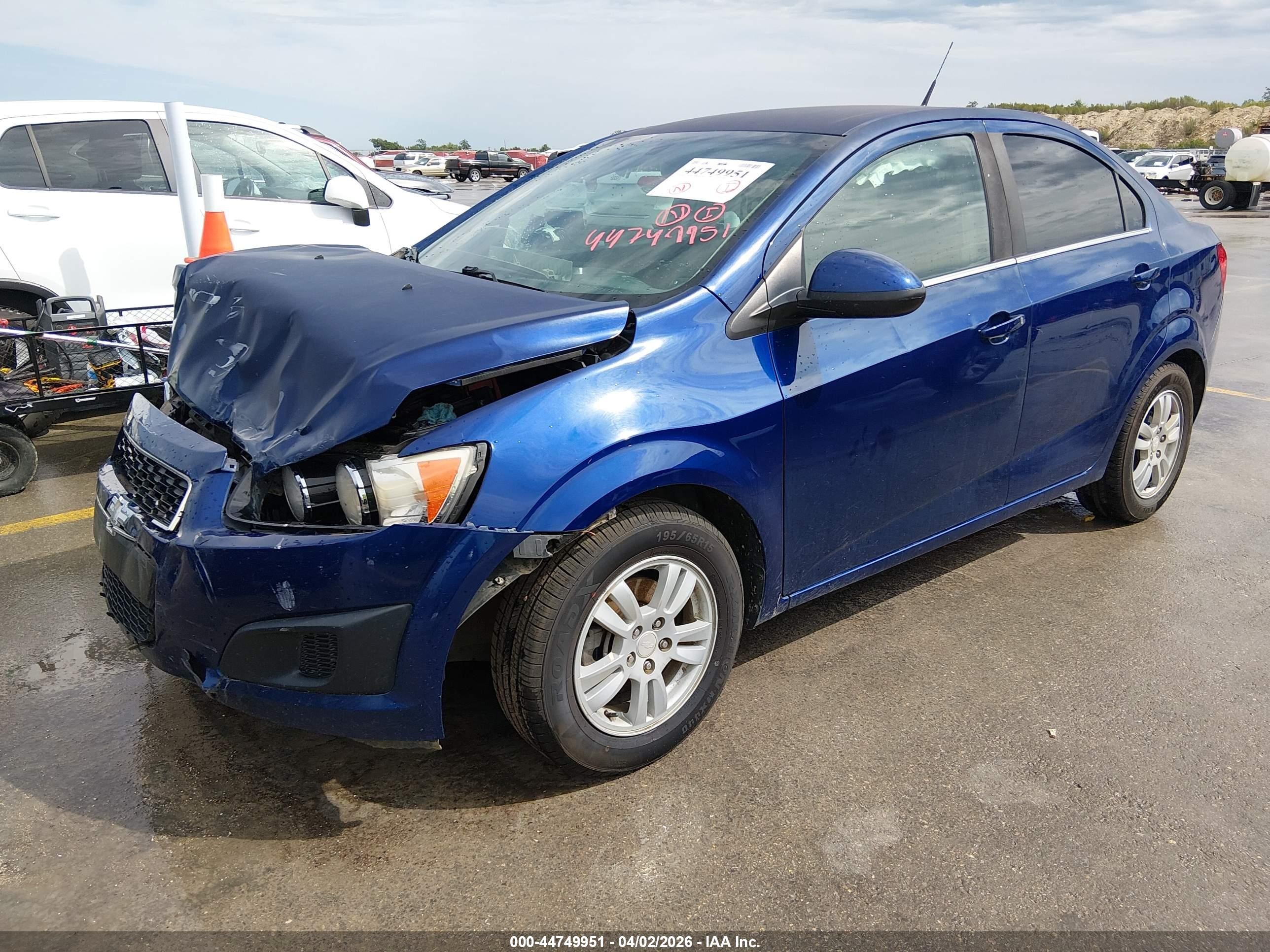 2014 Chevrolet Sonic Lt Auto Blue vin: 1G1JC5SH1E4139817