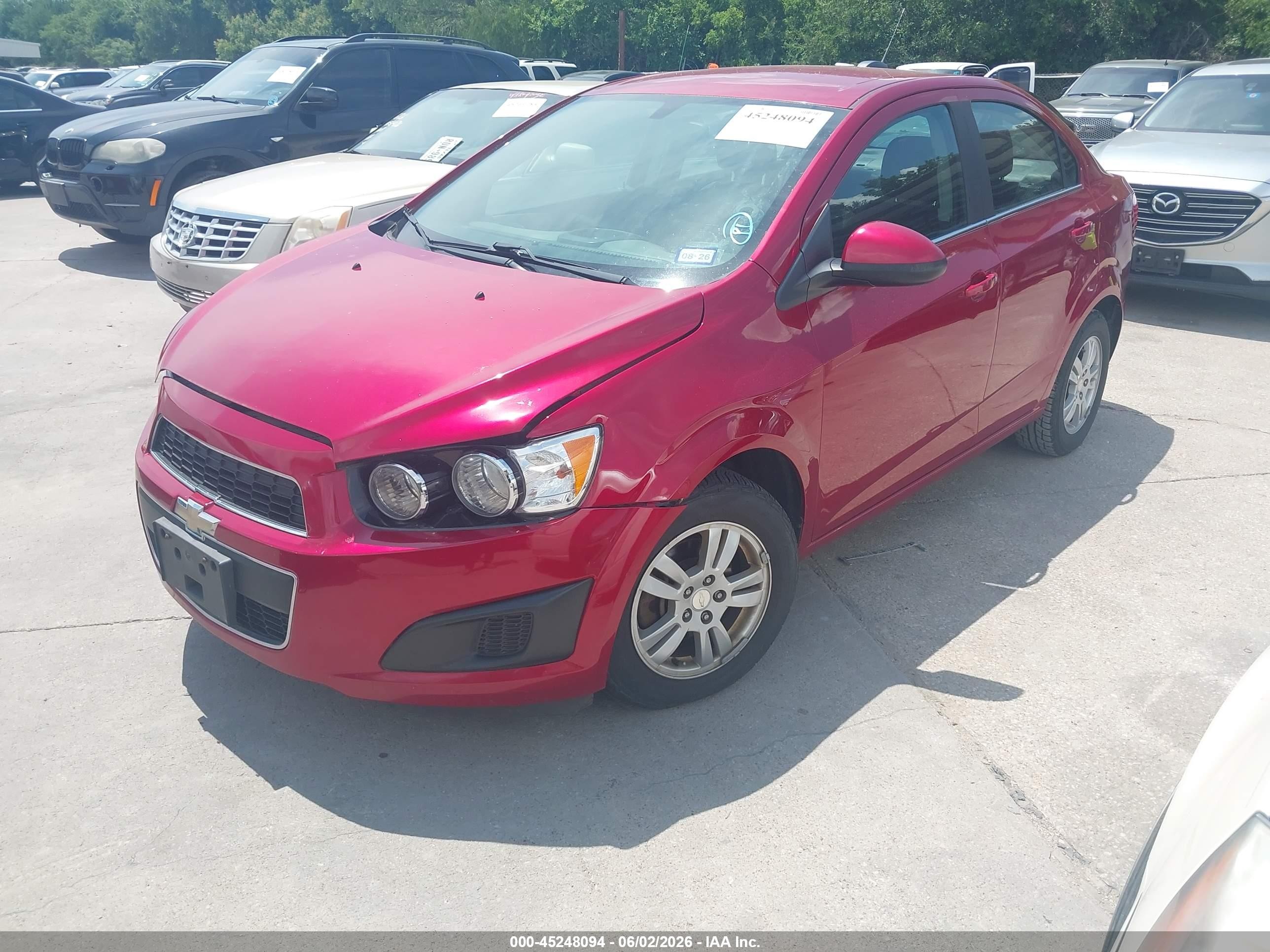 2015 Chevrolet Sonic Lt Auto Red vin: 1G1JC5SH1F4217708