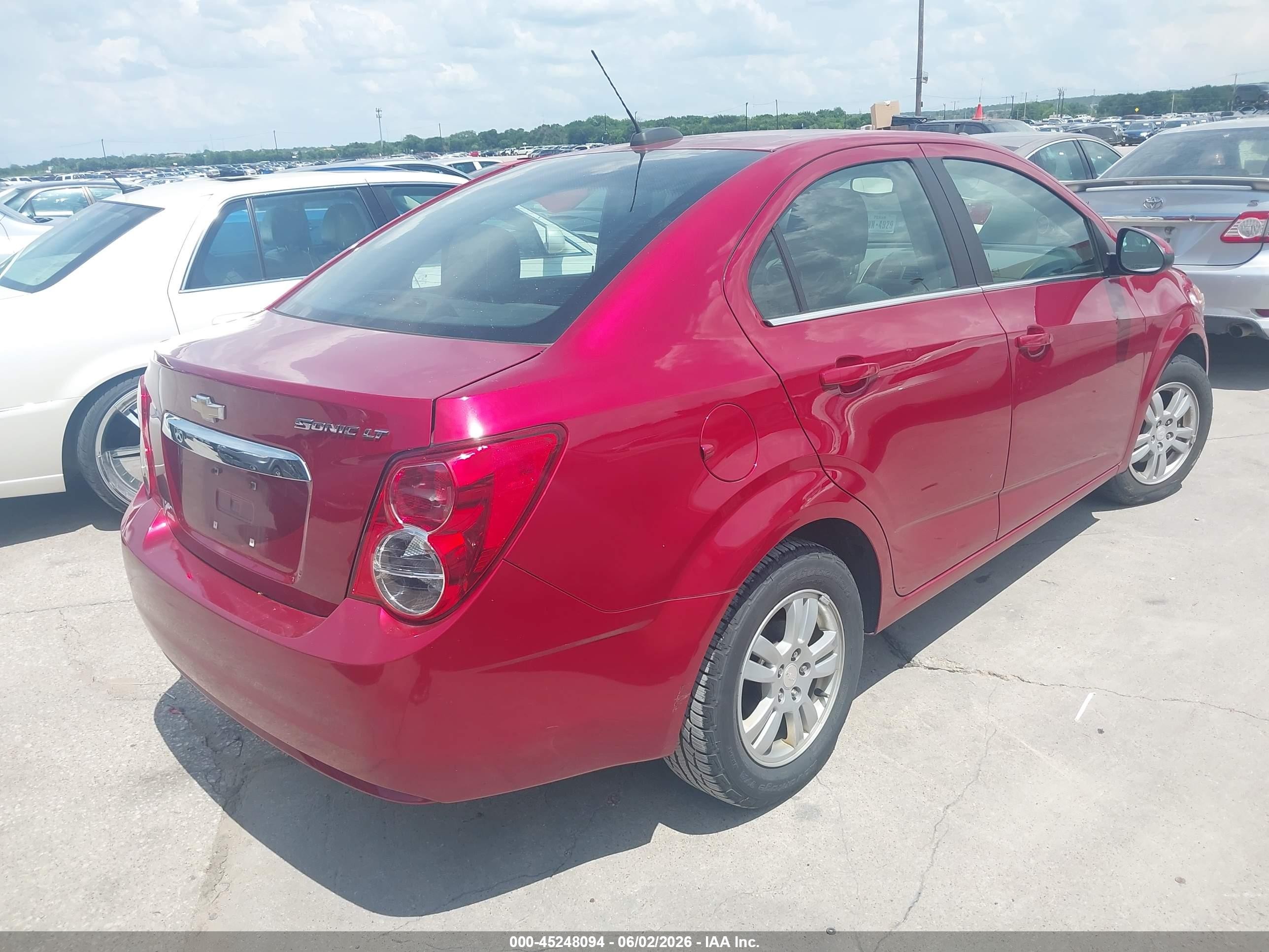 2015 Chevrolet Sonic Lt Auto Red vin: 1G1JC5SH1F4217708