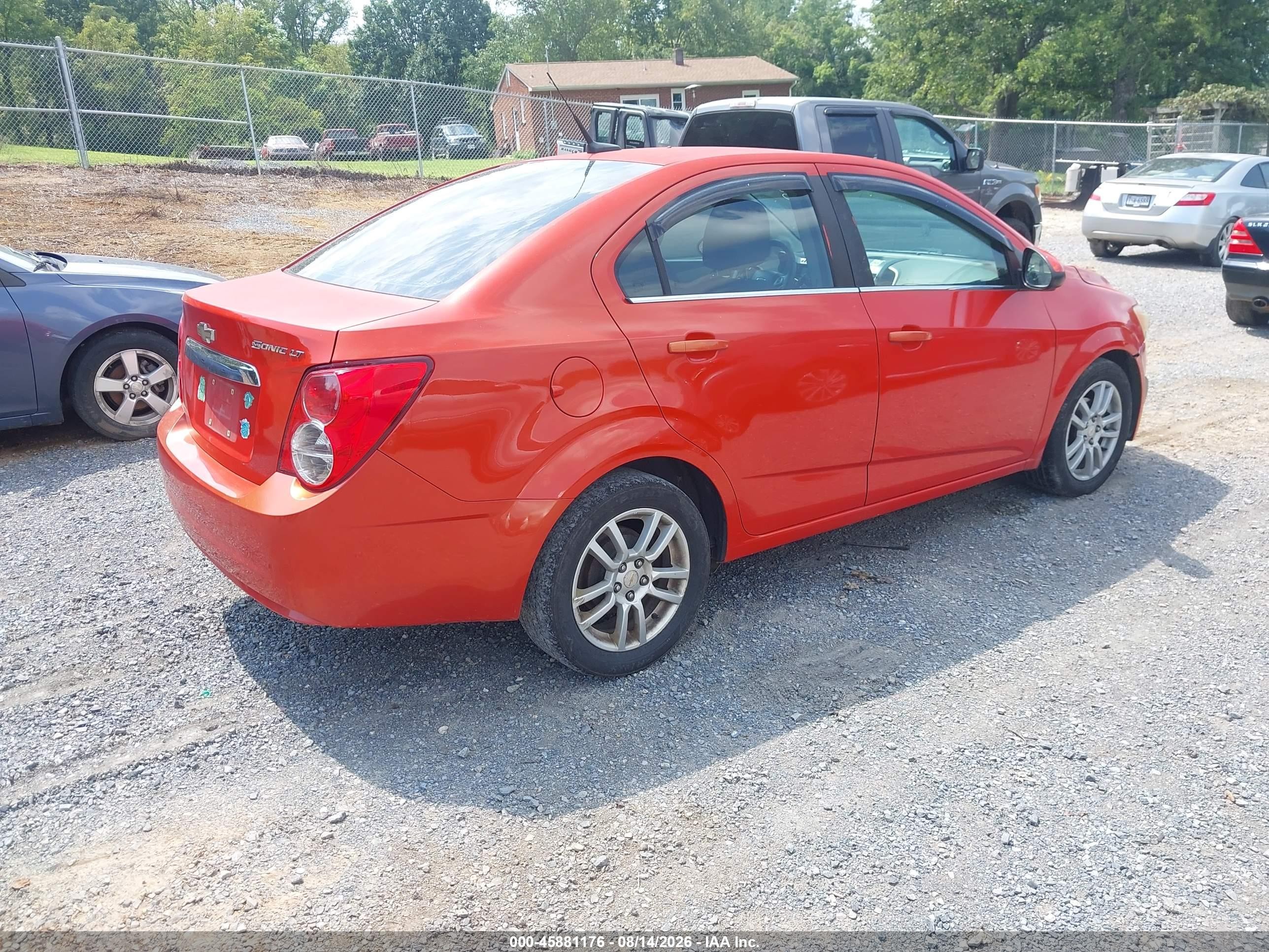 2012 Chevrolet Sonic 2lt Orange vin: 1G1JC5SH2C4140360