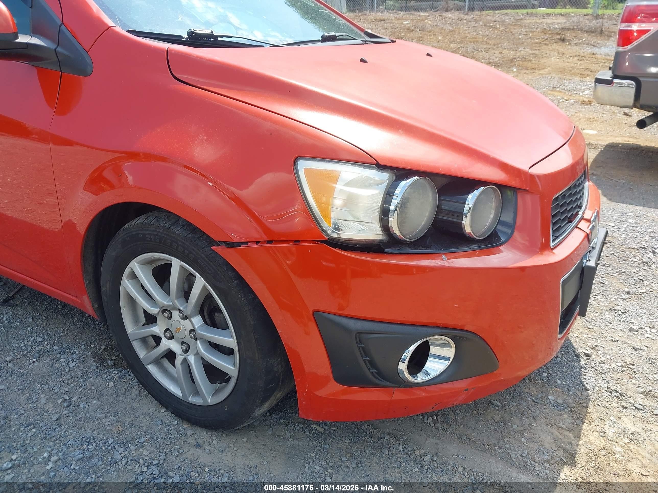 2012 Chevrolet Sonic 2lt Orange vin: 1G1JC5SH2C4140360