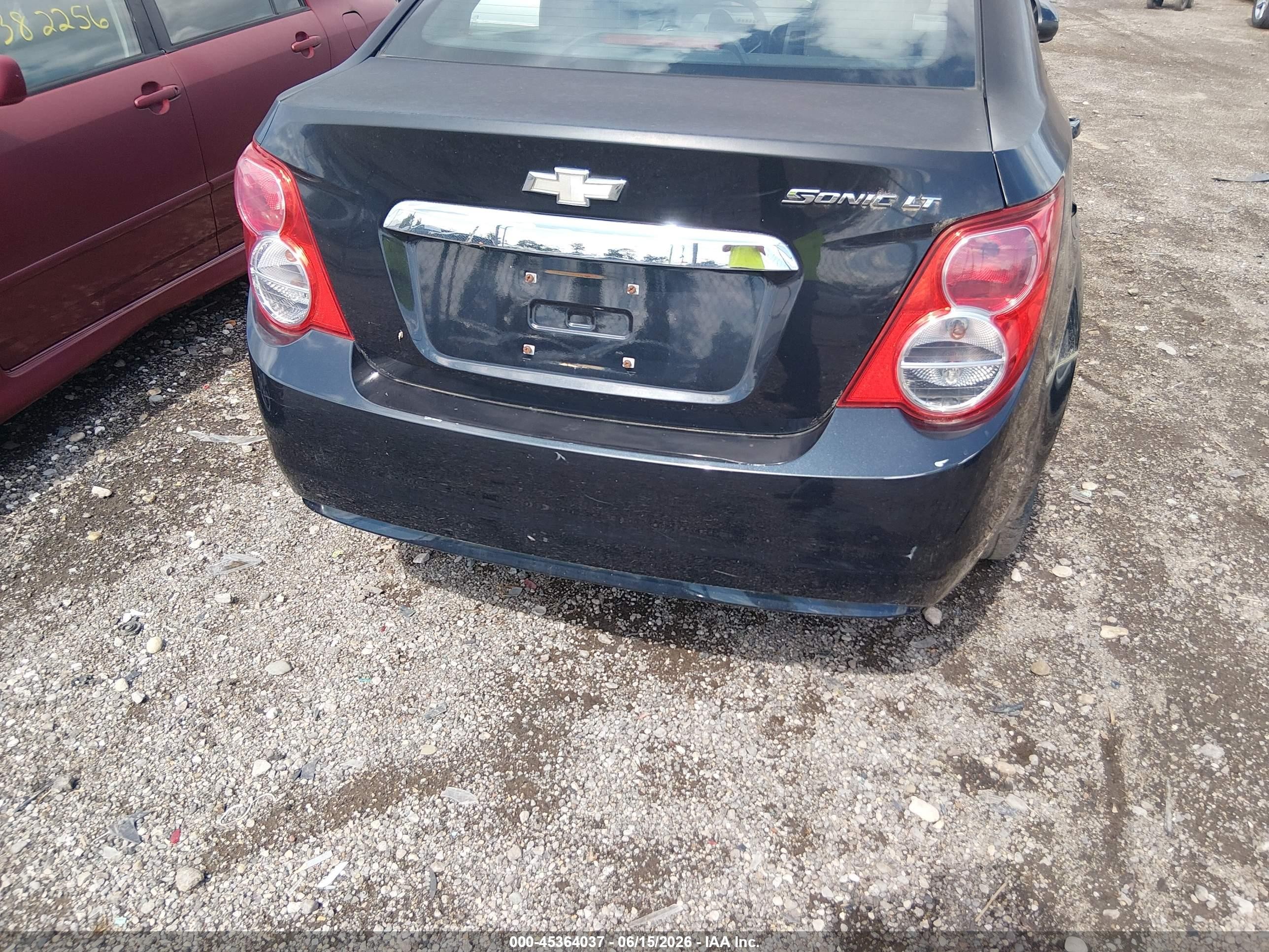 2013 Chevrolet Sonic Lt Auto Black vin: 1G1JC5SH2D4107408